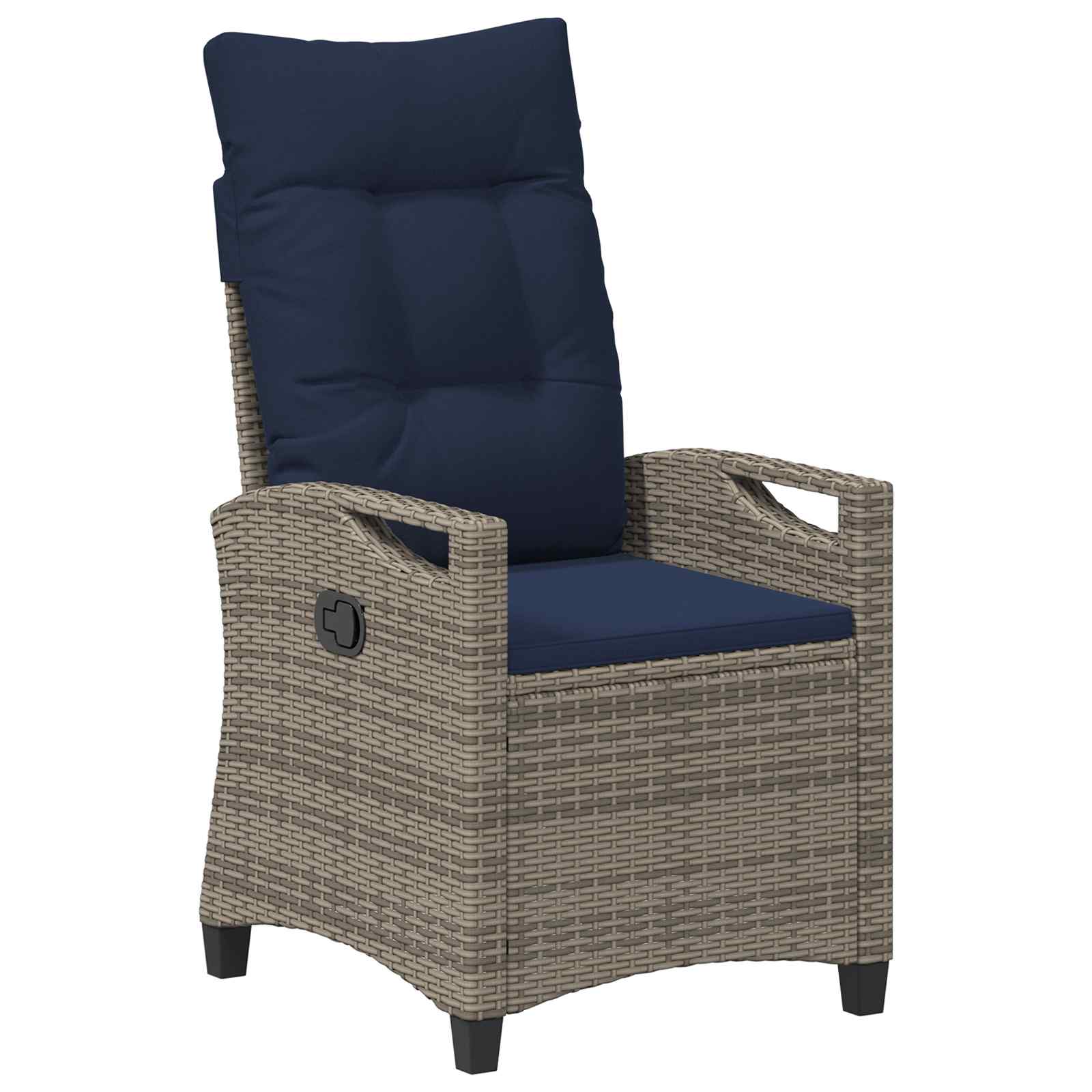 Tuinstoel 2 pcs grijs en marineblauw 56 x 60 x 112 cm is nu te koop bij PeponiXL, paradijselijk wonen!