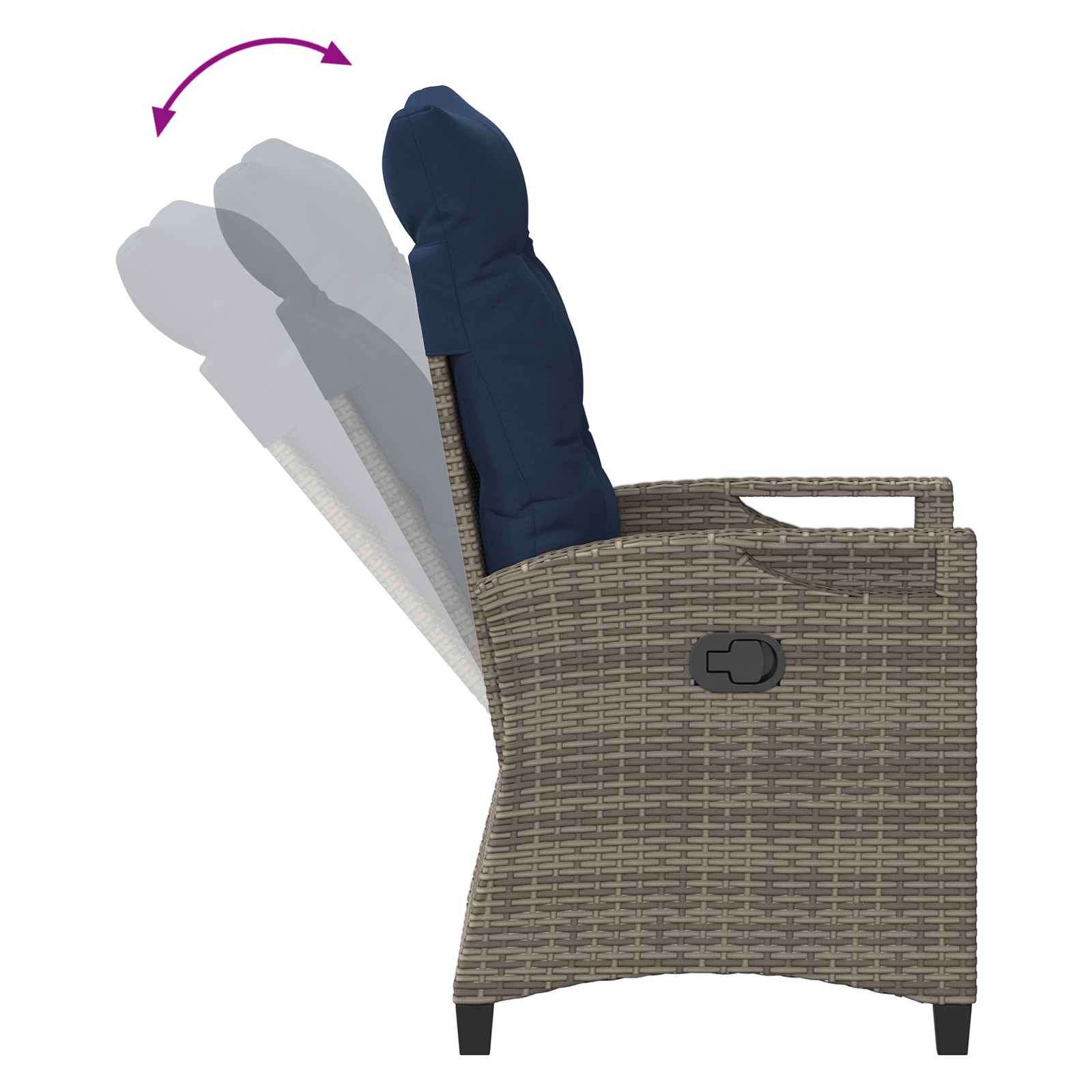 Tuinstoel 2 pcs grijs en marineblauw 56 x 60 x 112 cm is nu te koop bij PeponiXL, paradijselijk wonen!
