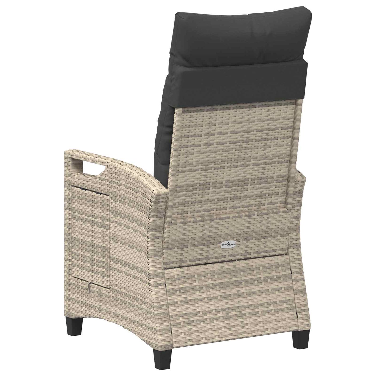 Verstelbare tuinstoel Licht Grijs en Donker Grijs poly rattan is nu te koop bij PeponiXL, paradijselijk wonen!