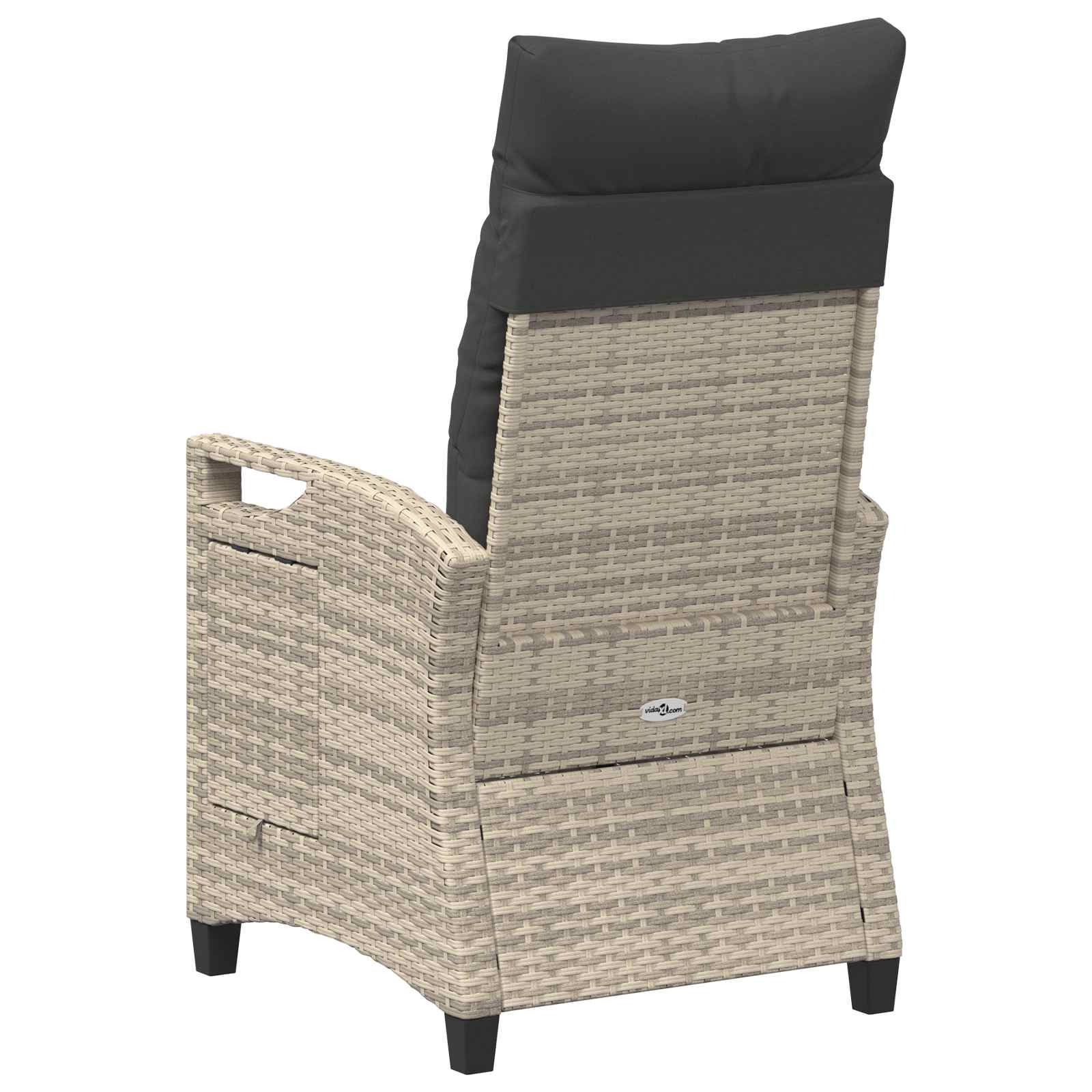 Verstelbare tuinstoel Licht Grijs en Donker Grijs poly rattan is nu te koop bij PeponiXL, paradijselijk wonen!
