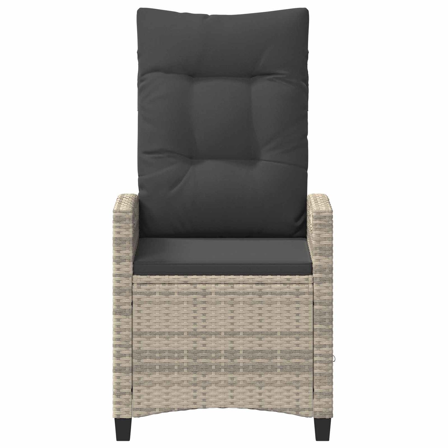Verstelbare tuinstoel Licht Grijs en Donker Grijs poly rattan is nu te koop bij PeponiXL, paradijselijk wonen!