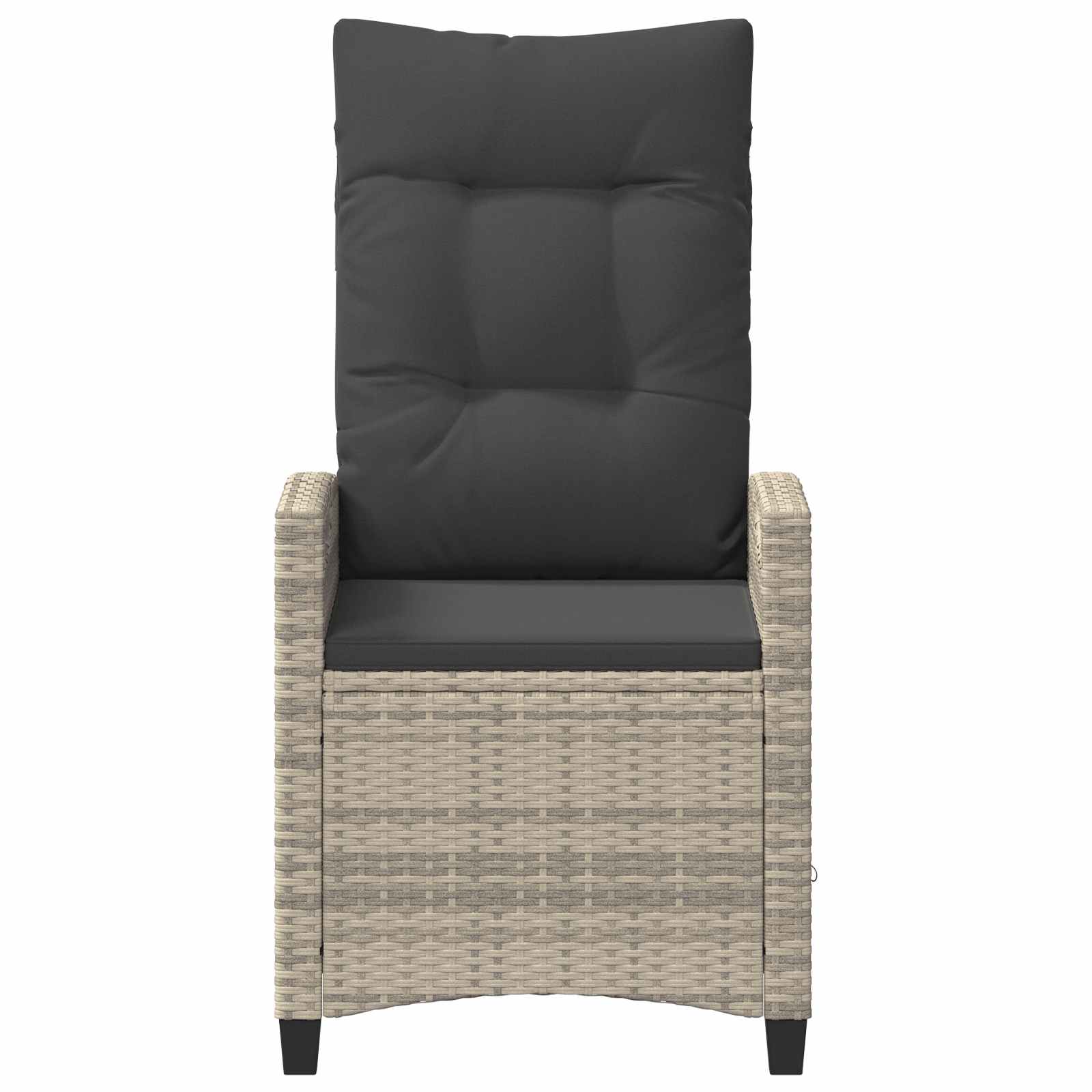 Verstelbare tuinstoel Licht Grijs en Donker Grijs poly rattan is nu te koop bij PeponiXL, paradijselijk wonen!