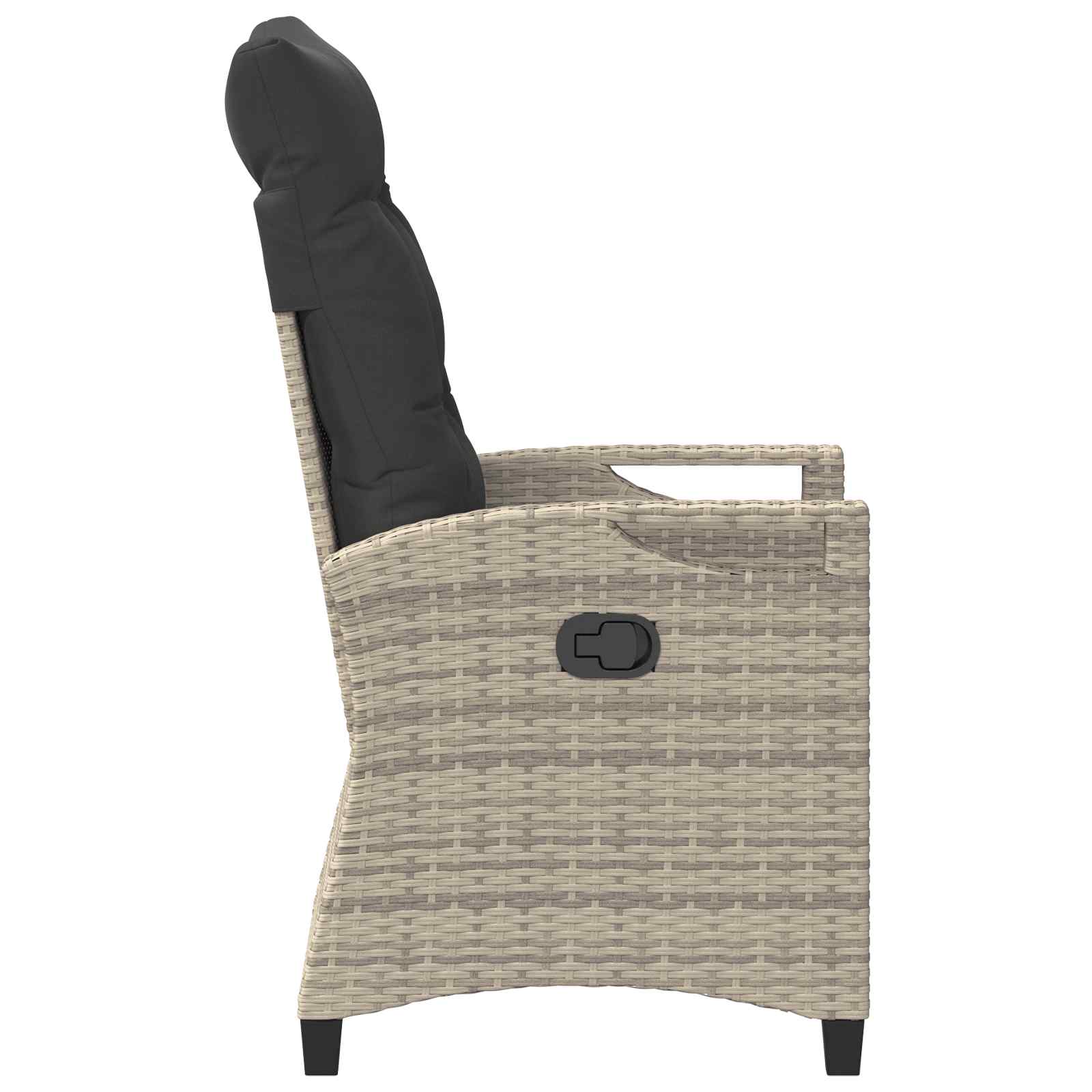 Verstelbare tuinstoel Licht Grijs en Donker Grijs poly rattan is nu te koop bij PeponiXL, paradijselijk wonen!