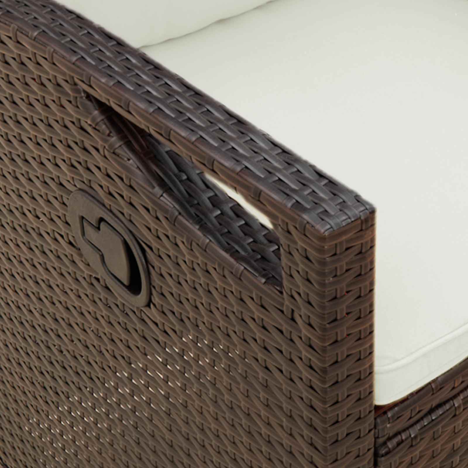 Tuinbank Bruin en Crème 105 x 60 x 112 cm Staal en Polyester is nu te koop bij PeponiXL, paradijselijk wonen!