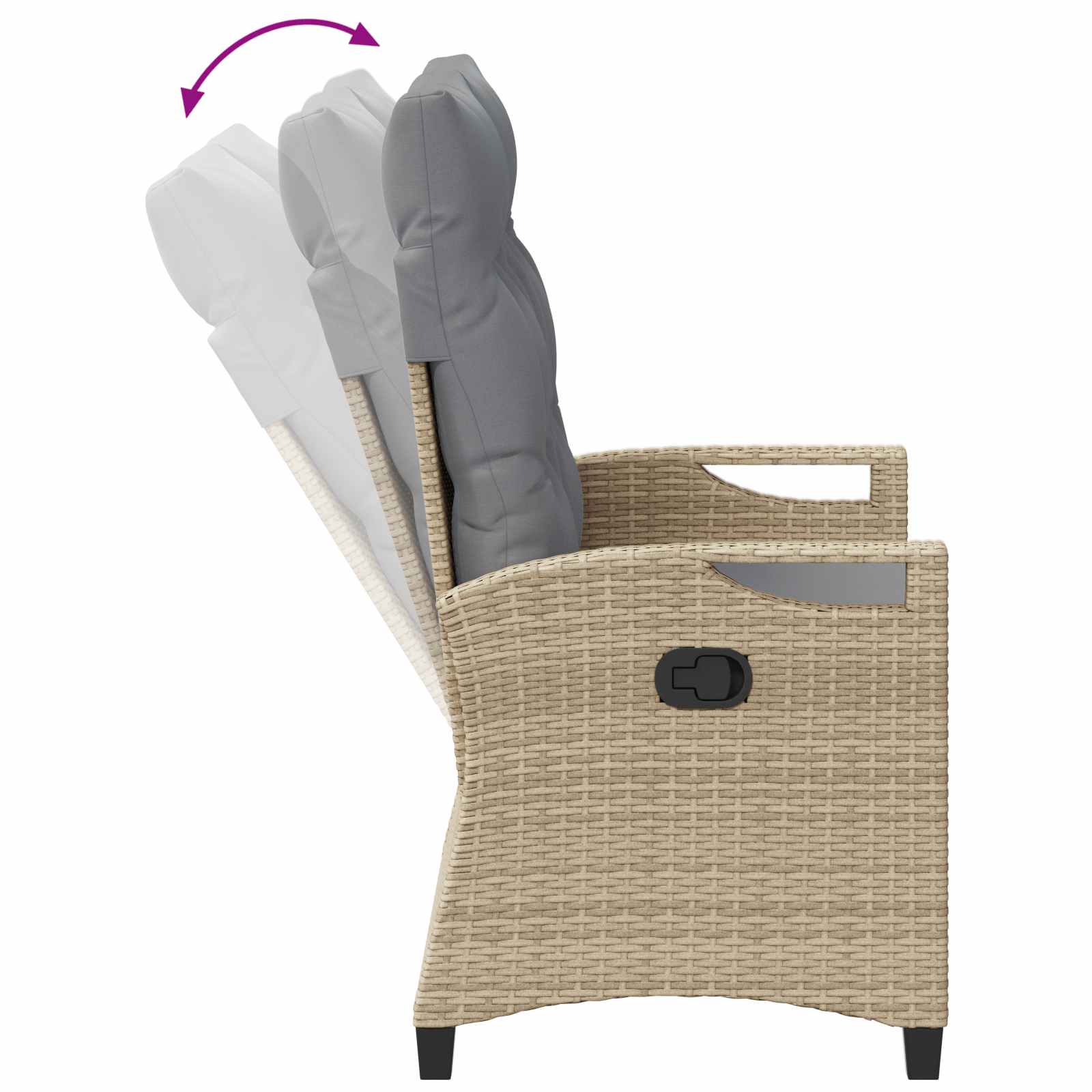 Tuinbank met kussen Beige en Licht Grijs 105 x 60 x 112 cm is nu te koop bij PeponiXL, paradijselijk wonen!