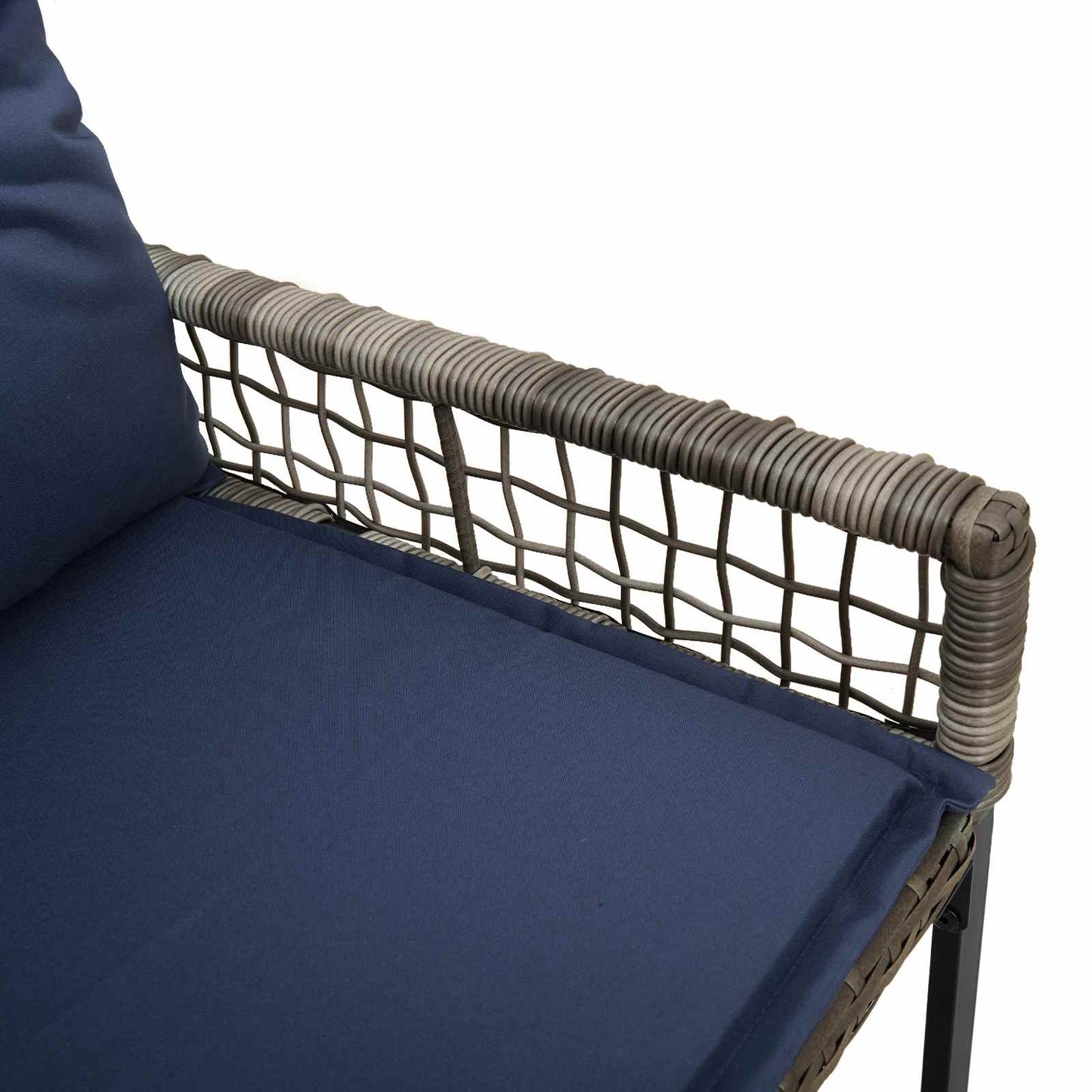 Tuinbank met kussen Grijs en Marineblauw 118 x 55 x 82 cm is nu te koop bij PeponiXL, paradijselijk wonen!