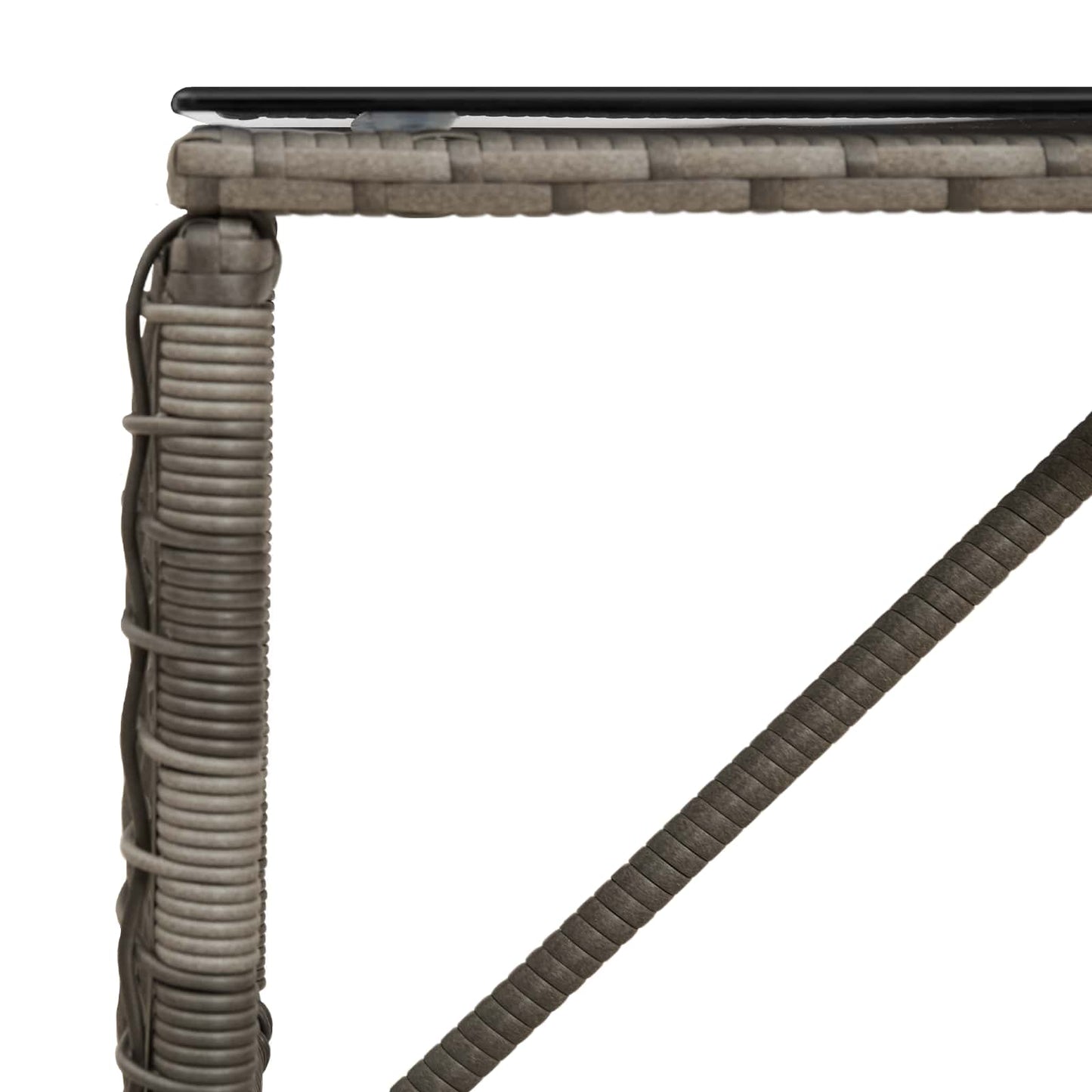Buiten Tafel Grijs en zwart 80 x 40 x 40 cm PE Rattan en Glas is nu te koop bij PeponiXL, paradijselijk wonen!