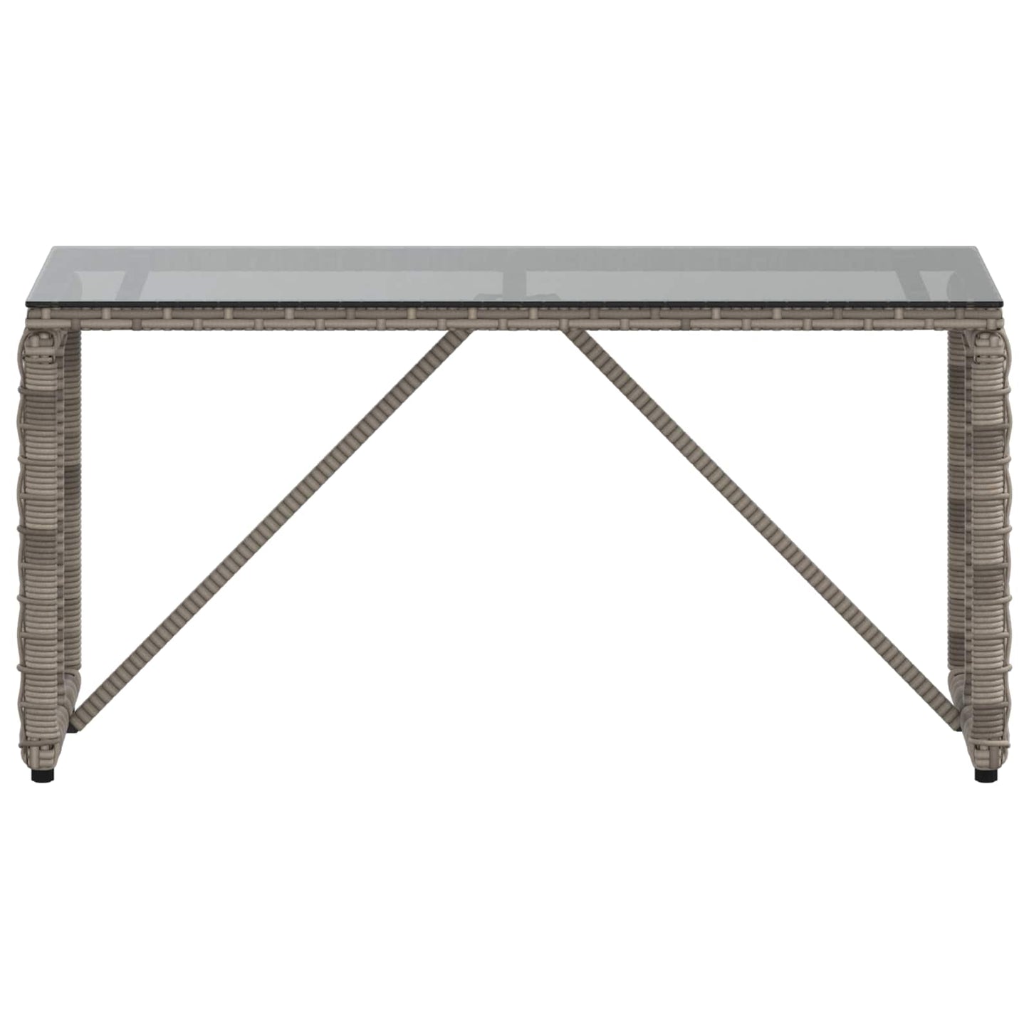 Buiten Tafel Grijs en zwart 80 x 40 x 40 cm PE Rattan en Glas is nu te koop bij PeponiXL, paradijselijk wonen!