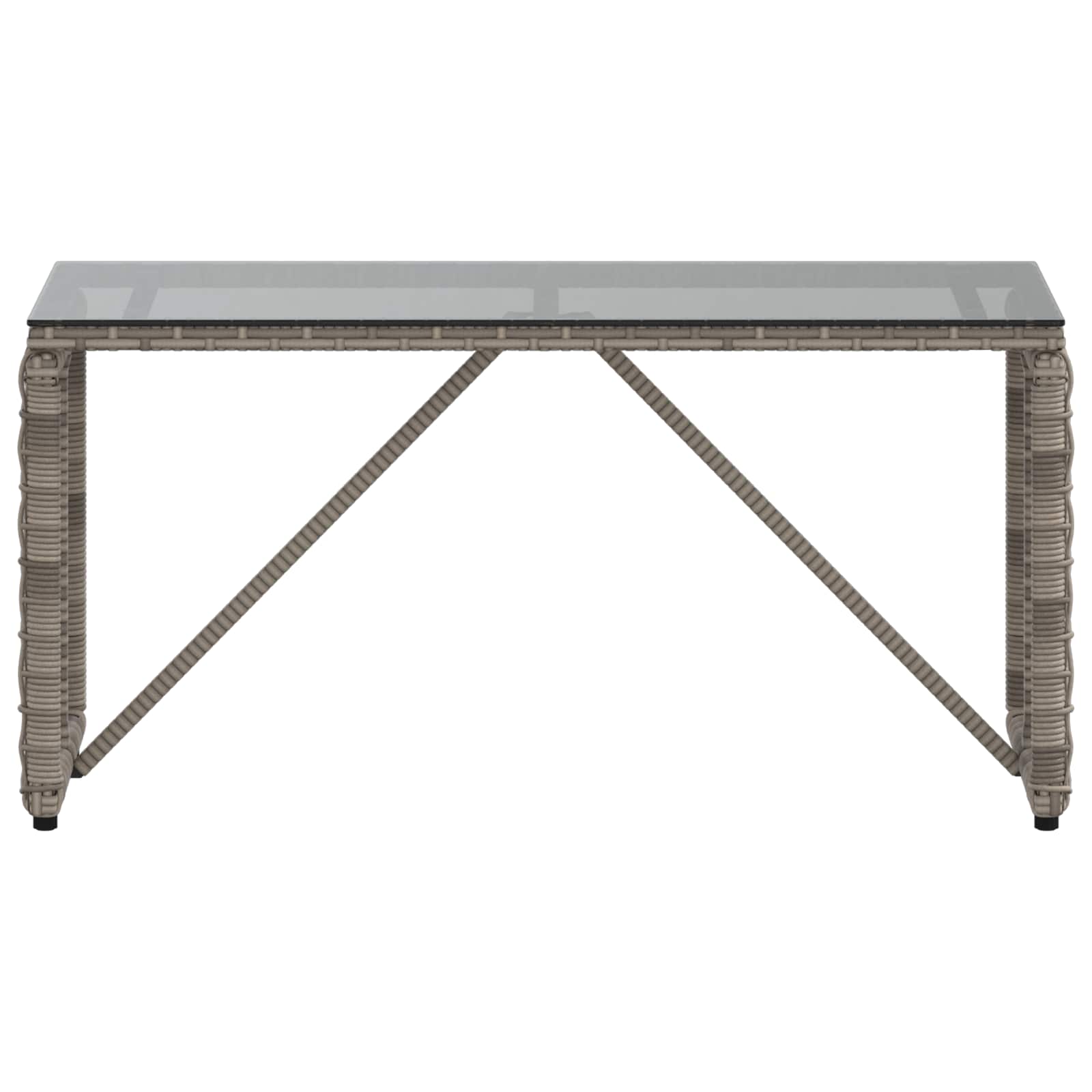 Buiten Tafel Grijs en zwart 80 x 40 x 40 cm PE Rattan en Glas is nu te koop bij PeponiXL, paradijselijk wonen!