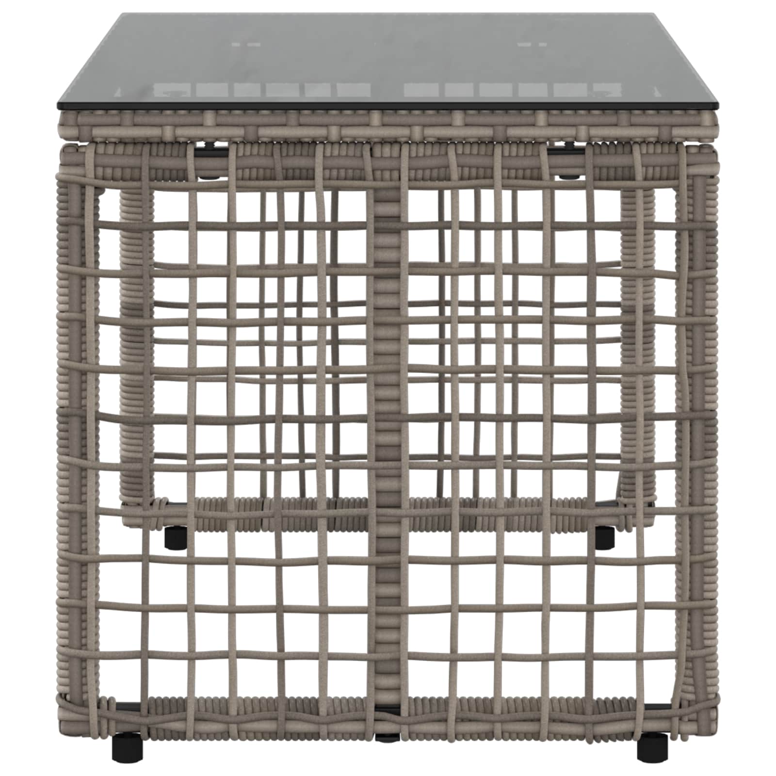 Buiten Tafel Grijs en zwart 80 x 40 x 40 cm PE Rattan en Glas is nu te koop bij PeponiXL, paradijselijk wonen!
