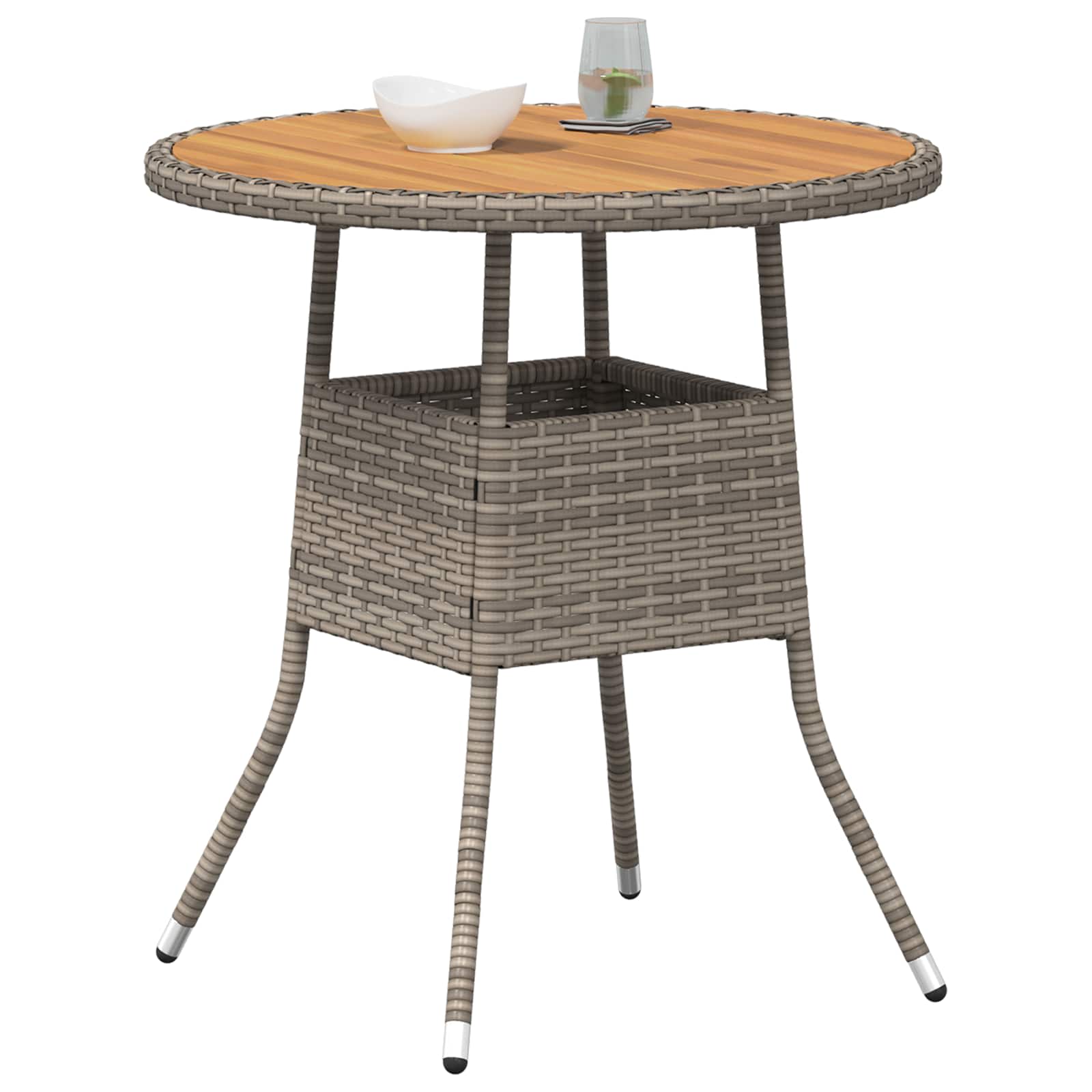 Dinertafel Grijs en Acacia 70 x 70 x 73 cm Massief Acaciahout is nu te koop bij PeponiXL, paradijselijk wonen!
