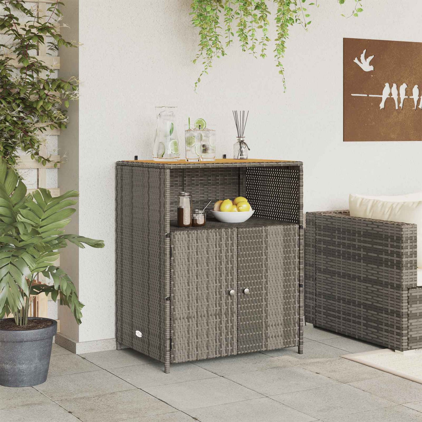 Kast met plank Grijs 70 x 50 x 87 cm Polyester en Roly Ratten is nu te koop bij PeponiXL, paradijselijk wonen!