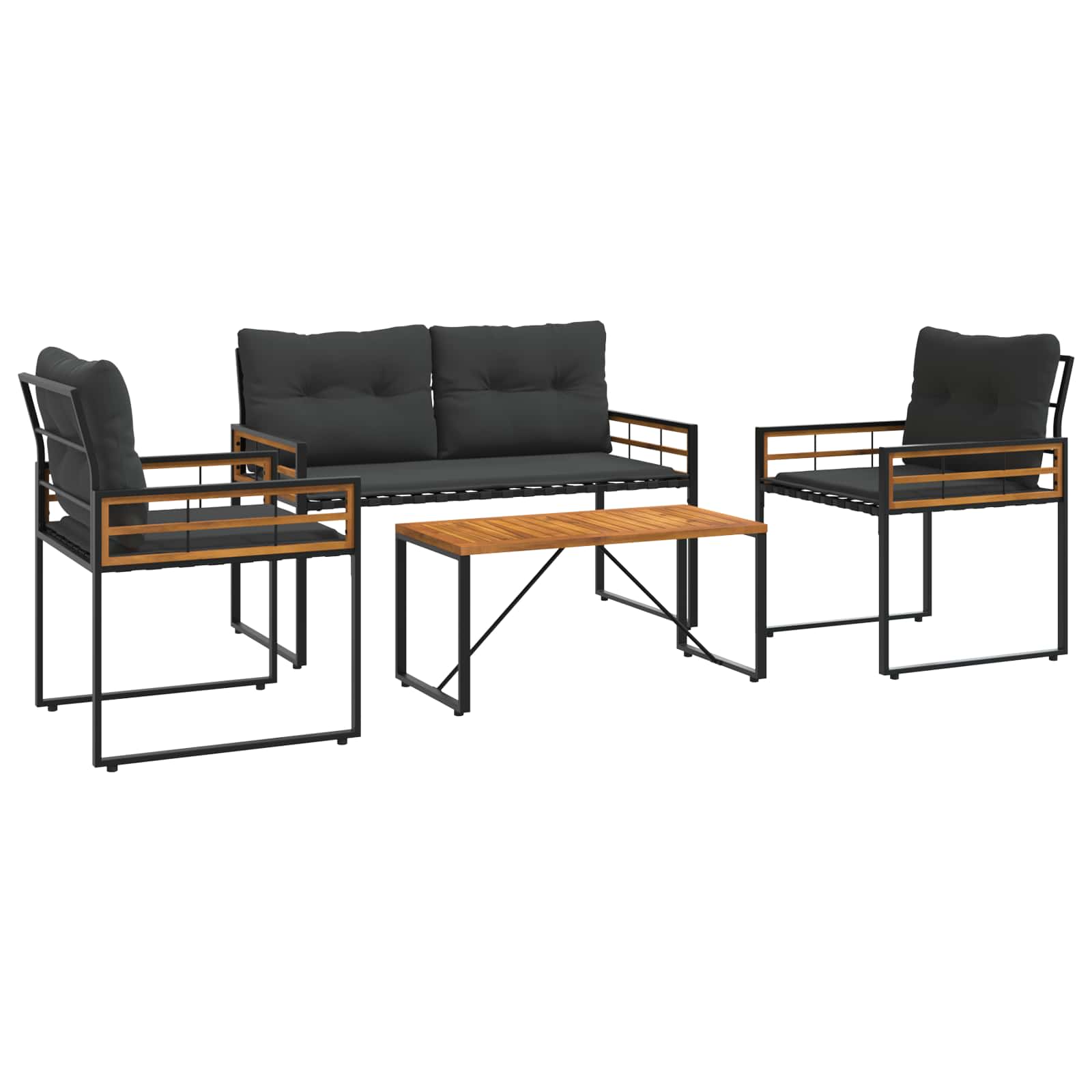 Buitenmeubelset met kussen 4 pcs Middelgrijs is nu te koop bij PeponiXL, paradijselijk wonen!
