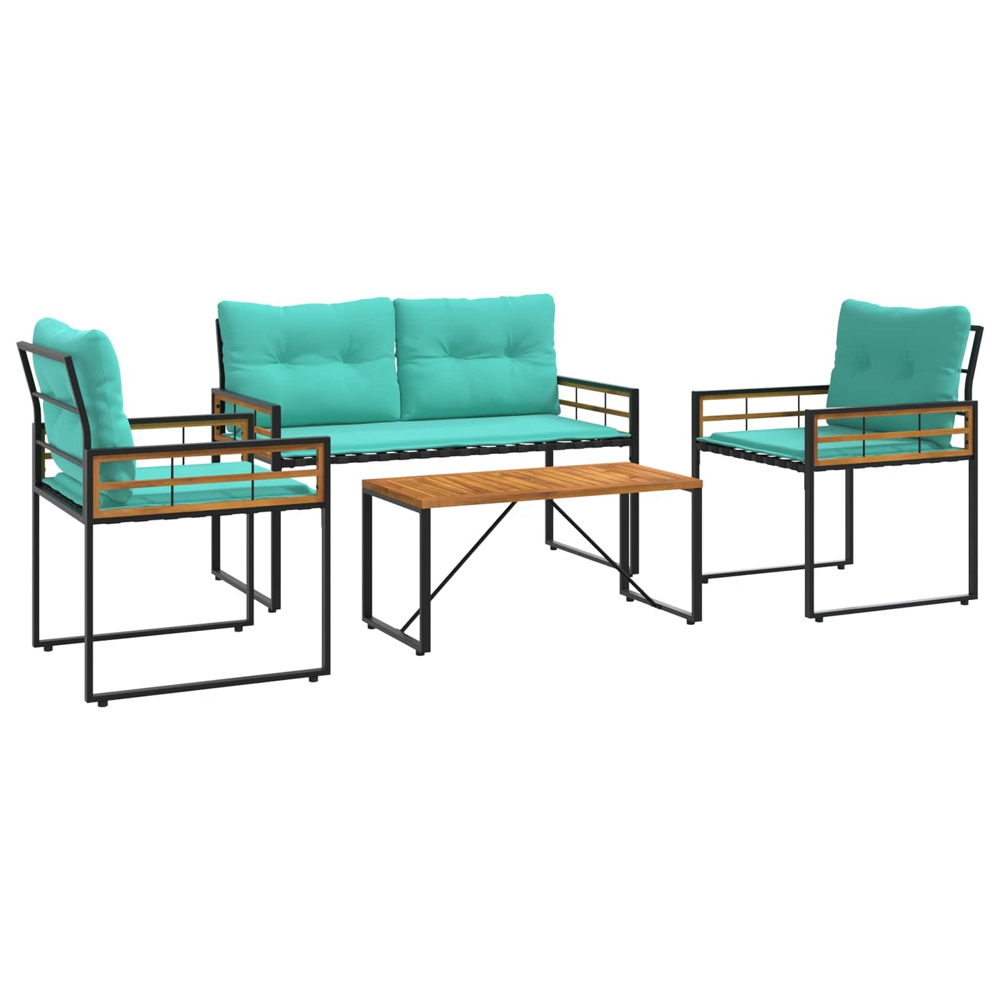Buitenmeubelset met kussen 4 pcs Turquoise is nu te koop bij PeponiXL, paradijselijk wonen!