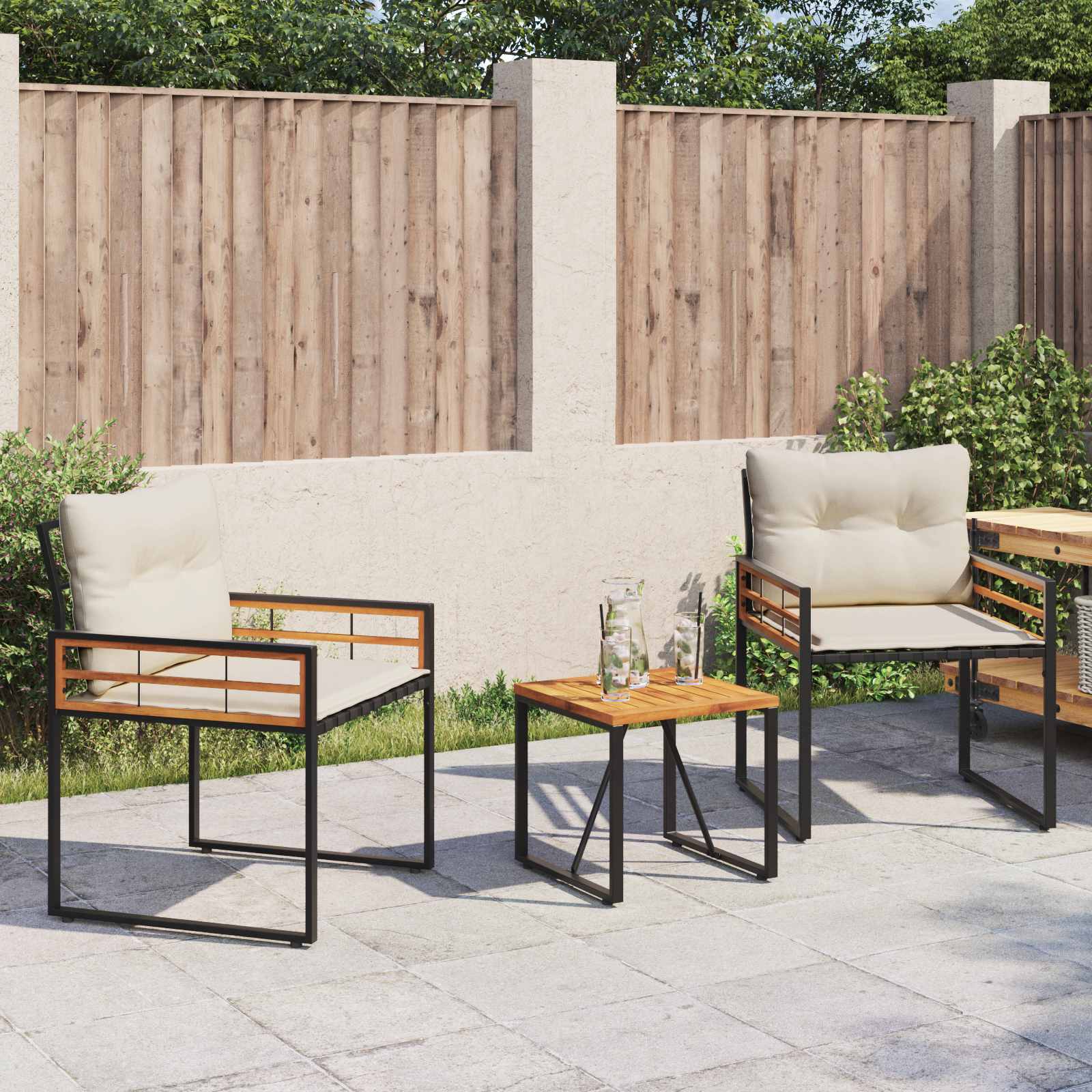 Buitenmeubelset met kussen 3 pcs Crème is nu te koop bij PeponiXL, paradijselijk wonen!
