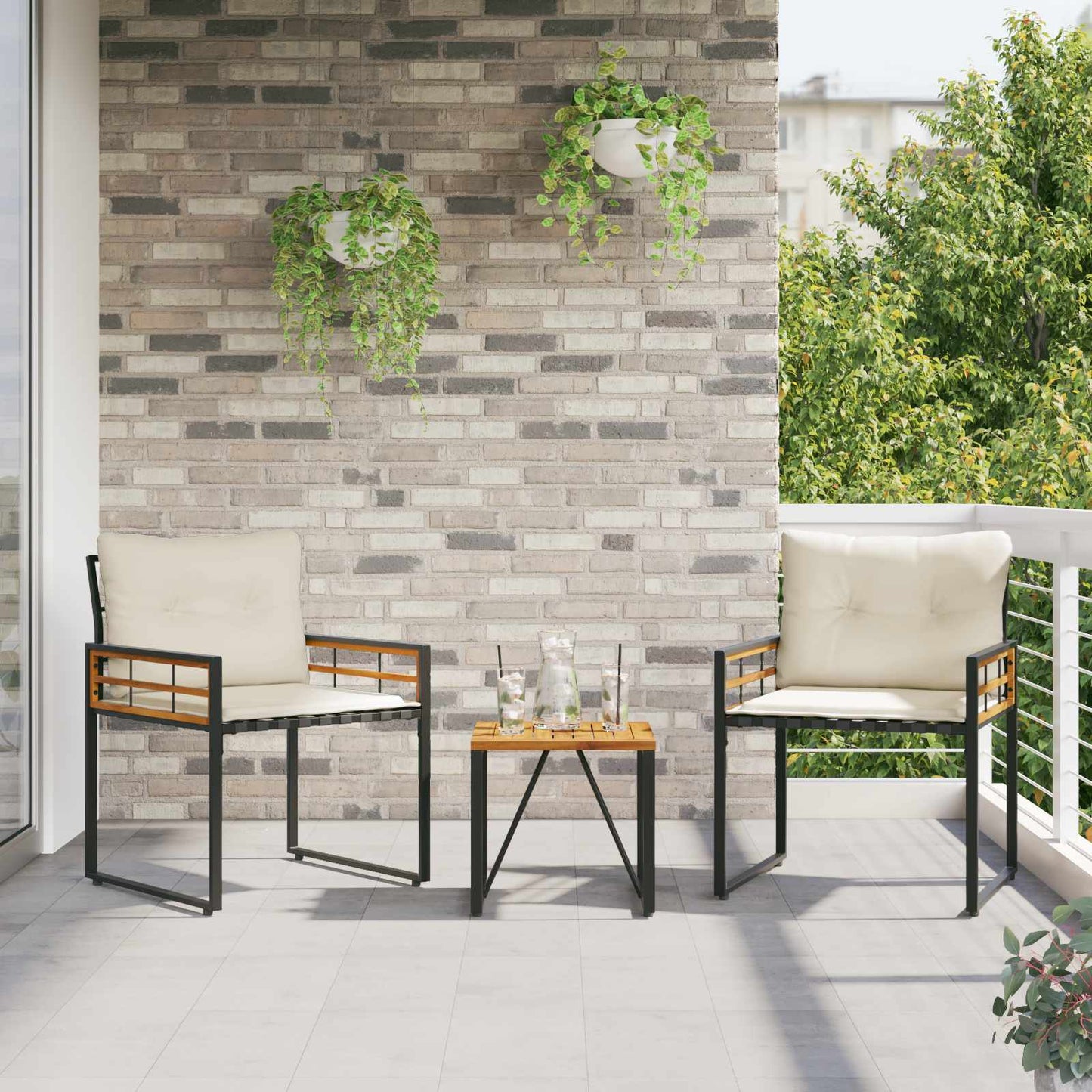 Buitenmeubelset met kussen 3 pcs Crème is nu te koop bij PeponiXL, paradijselijk wonen!
