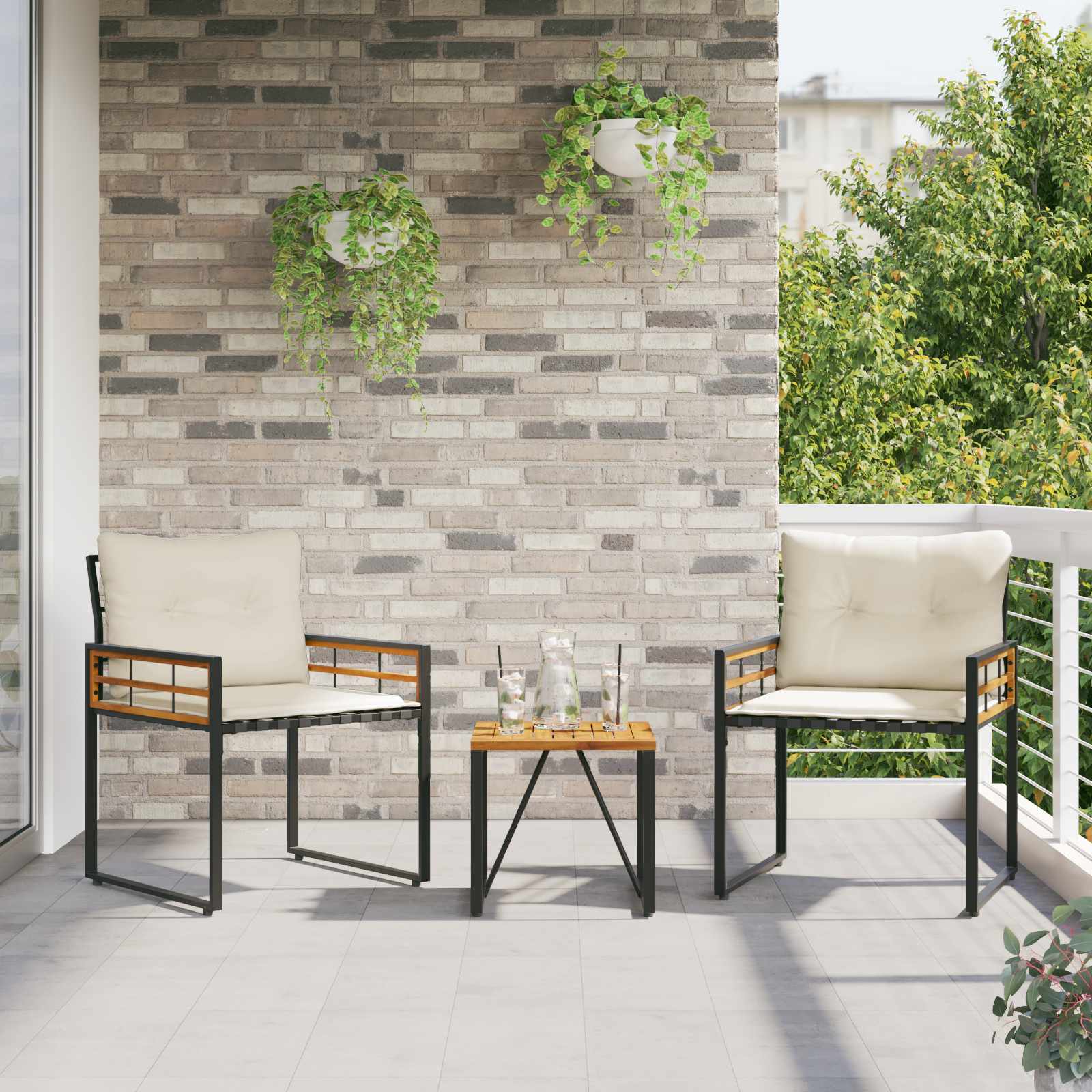 Buitenmeubelset met kussen 3 pcs Crème is nu te koop bij PeponiXL, paradijselijk wonen!