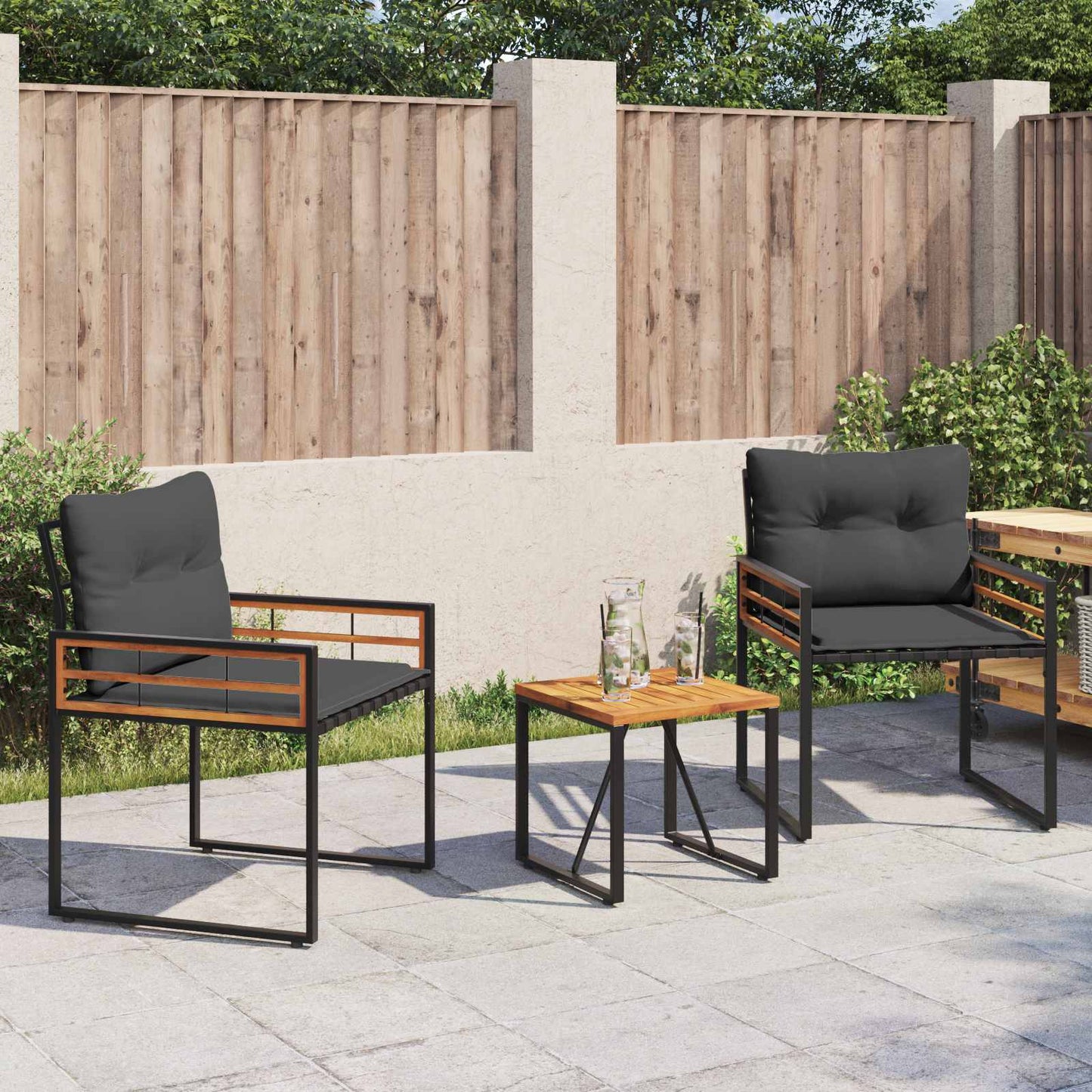 Buitenmeubelset met kussen 3 pcs Middelgrijs is nu te koop bij PeponiXL, paradijselijk wonen!