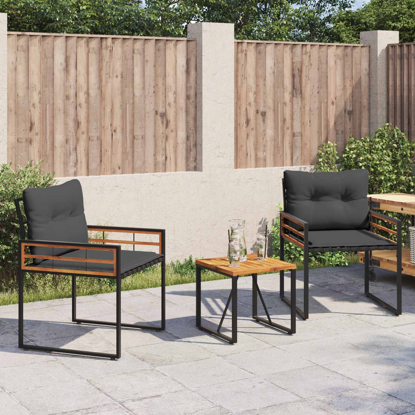 Buitenmeubelset met kussen 3 pcs Middelgrijs is nu te koop bij PeponiXL, paradijselijk wonen!