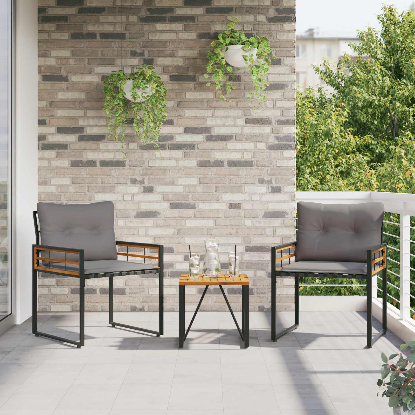 Buitenmeubelset met kussen 3 pcs Lichtgrijs is nu te koop bij PeponiXL, paradijselijk wonen!