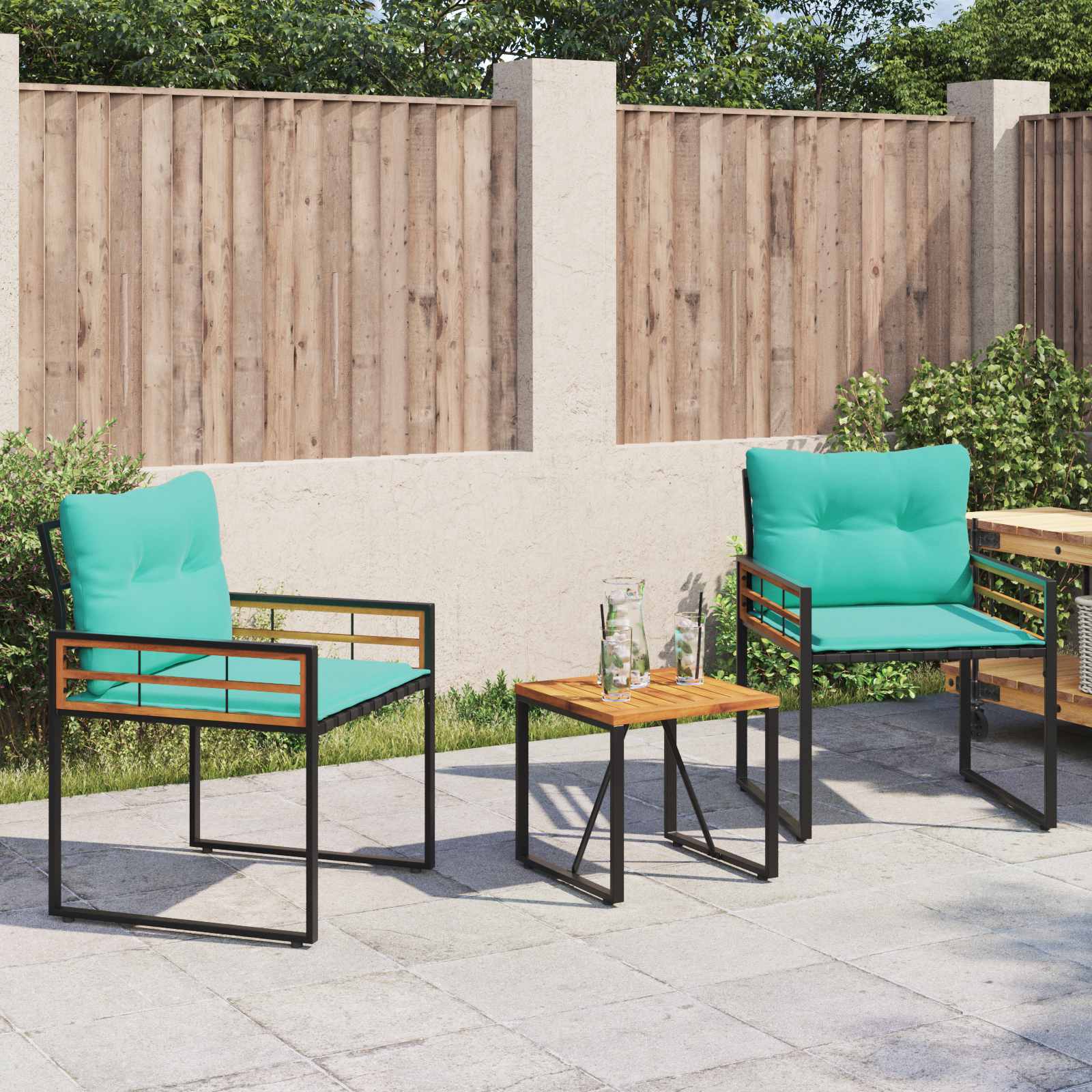 Buitenmeubelset met kussen 3 pcs Turquoise is nu te koop bij PeponiXL, paradijselijk wonen!