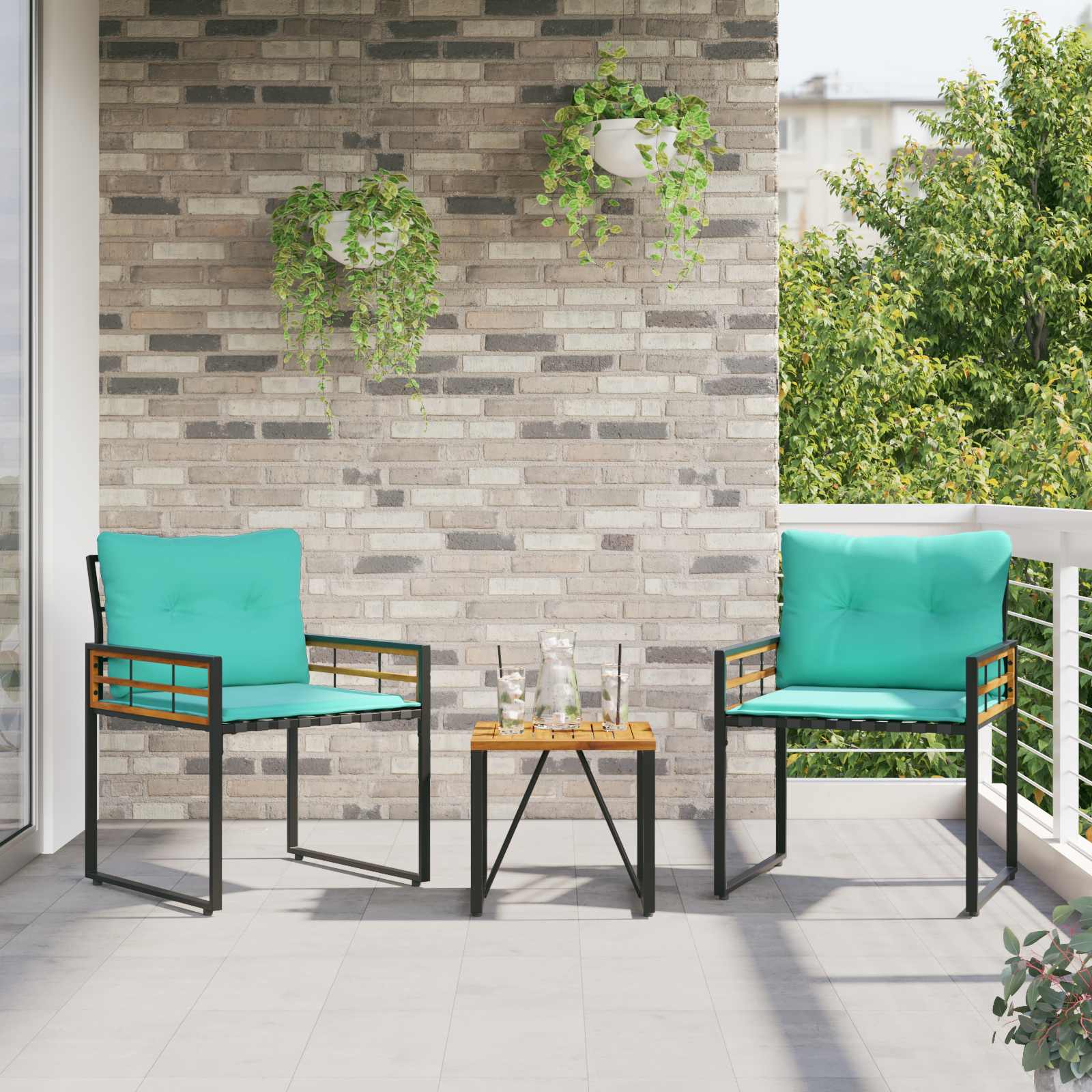 Buitenmeubelset met kussen 3 pcs Turquoise is nu te koop bij PeponiXL, paradijselijk wonen!