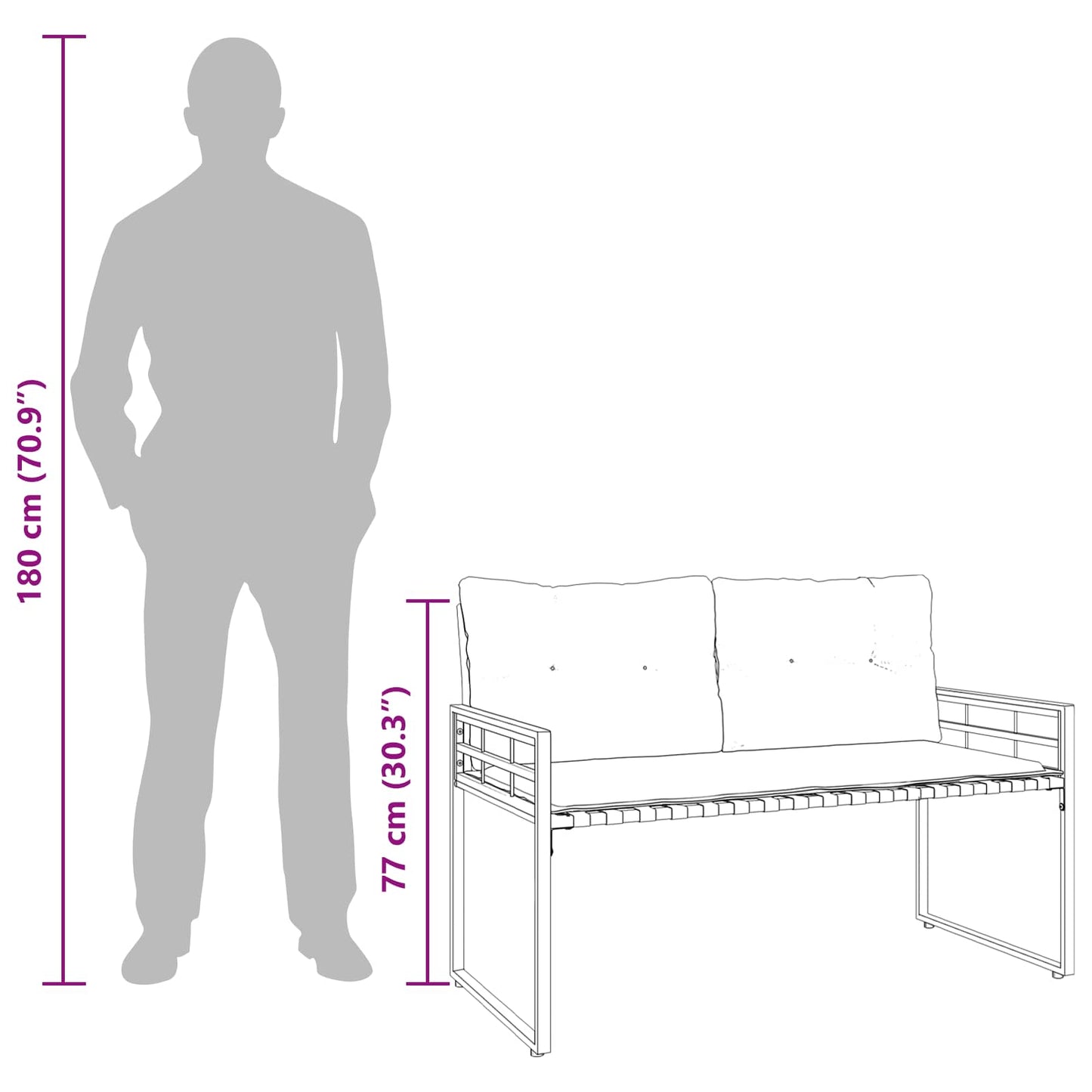 Houten Laag Bank met kussen Effen Marineblauw 114 x 55 x 77 cm is nu te koop bij PeponiXL, paradijselijk wonen!