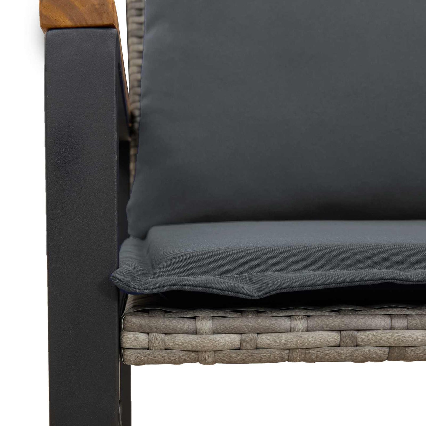 Bank met kussen Grijs en Donkergrijs 115 x 65 x 72 cm Rattan is nu te koop bij PeponiXL, paradijselijk wonen!