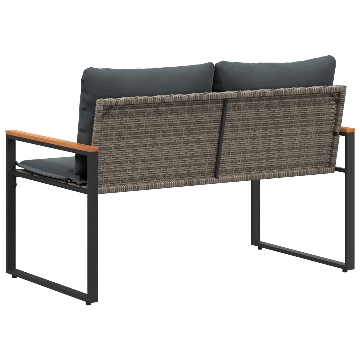 Bank met kussen Grijs en Donkergrijs 115 x 65 x 72 cm Rattan is nu te koop bij PeponiXL, paradijselijk wonen!