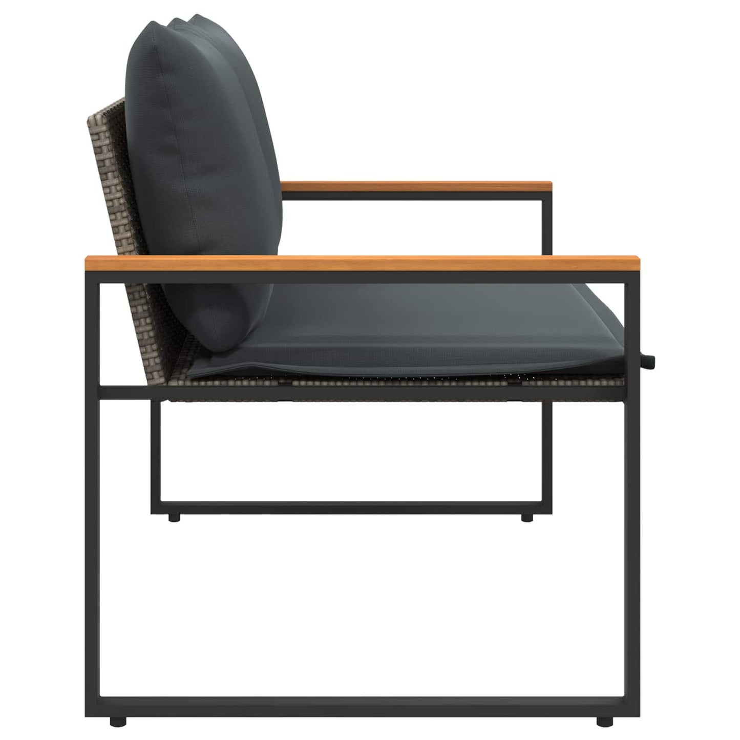 Bank met kussen Grijs en Donkergrijs 115 x 65 x 72 cm Rattan is nu te koop bij PeponiXL, paradijselijk wonen!