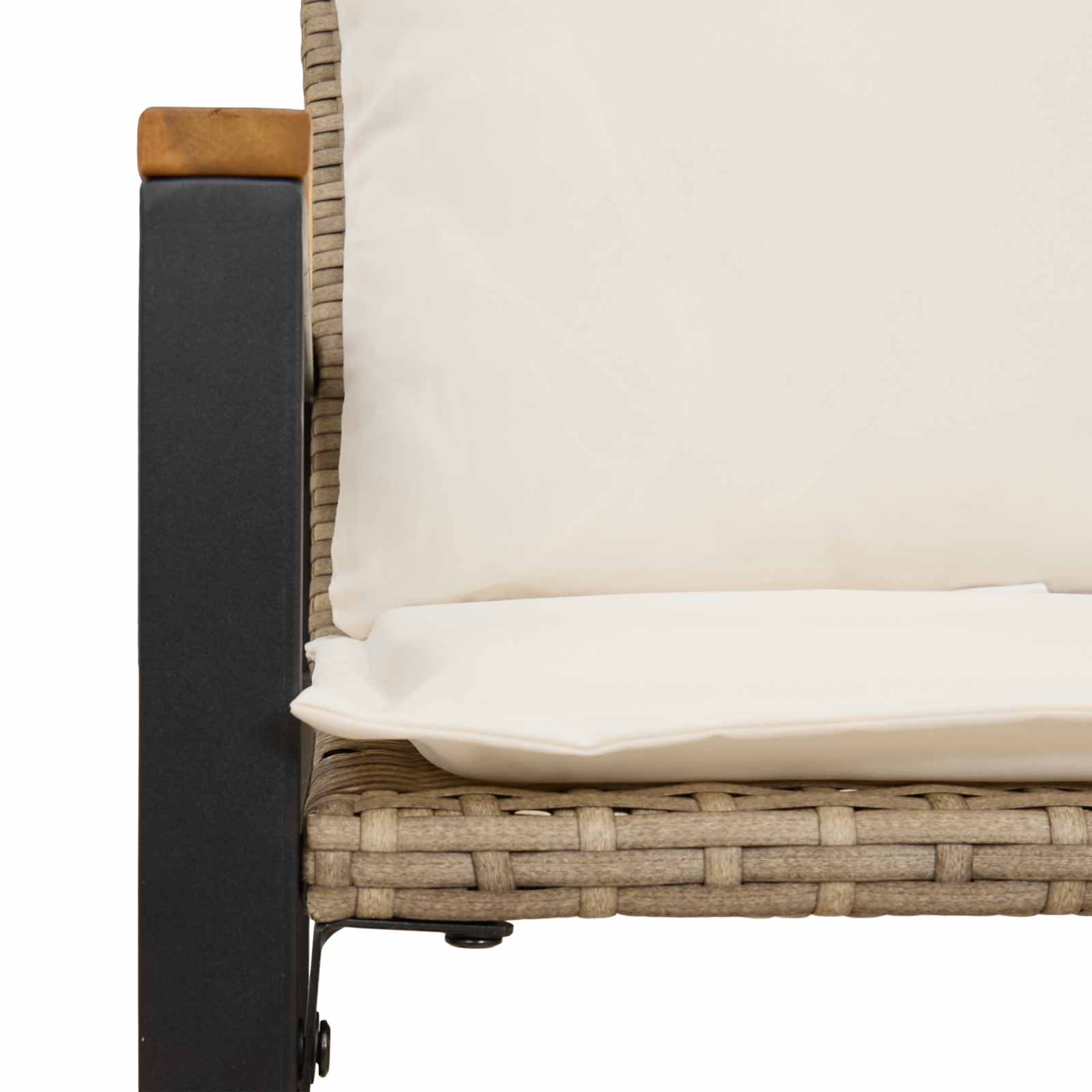 Bank met kussen Beige en Crème Wit 115 x 65 x 72 cm Rattan is nu te koop bij PeponiXL, paradijselijk wonen!
