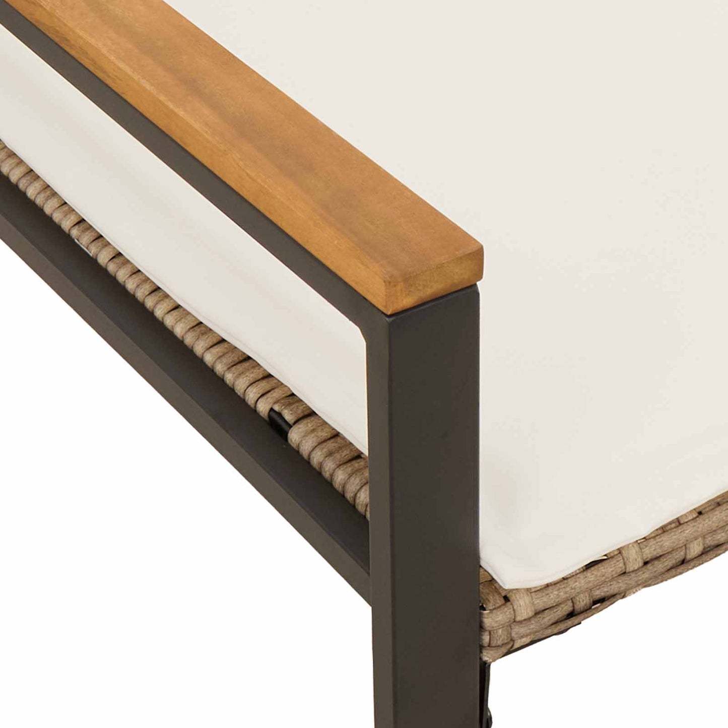 Bank met kussen Beige en Crème Wit 115 x 65 x 72 cm Rattan is nu te koop bij PeponiXL, paradijselijk wonen!