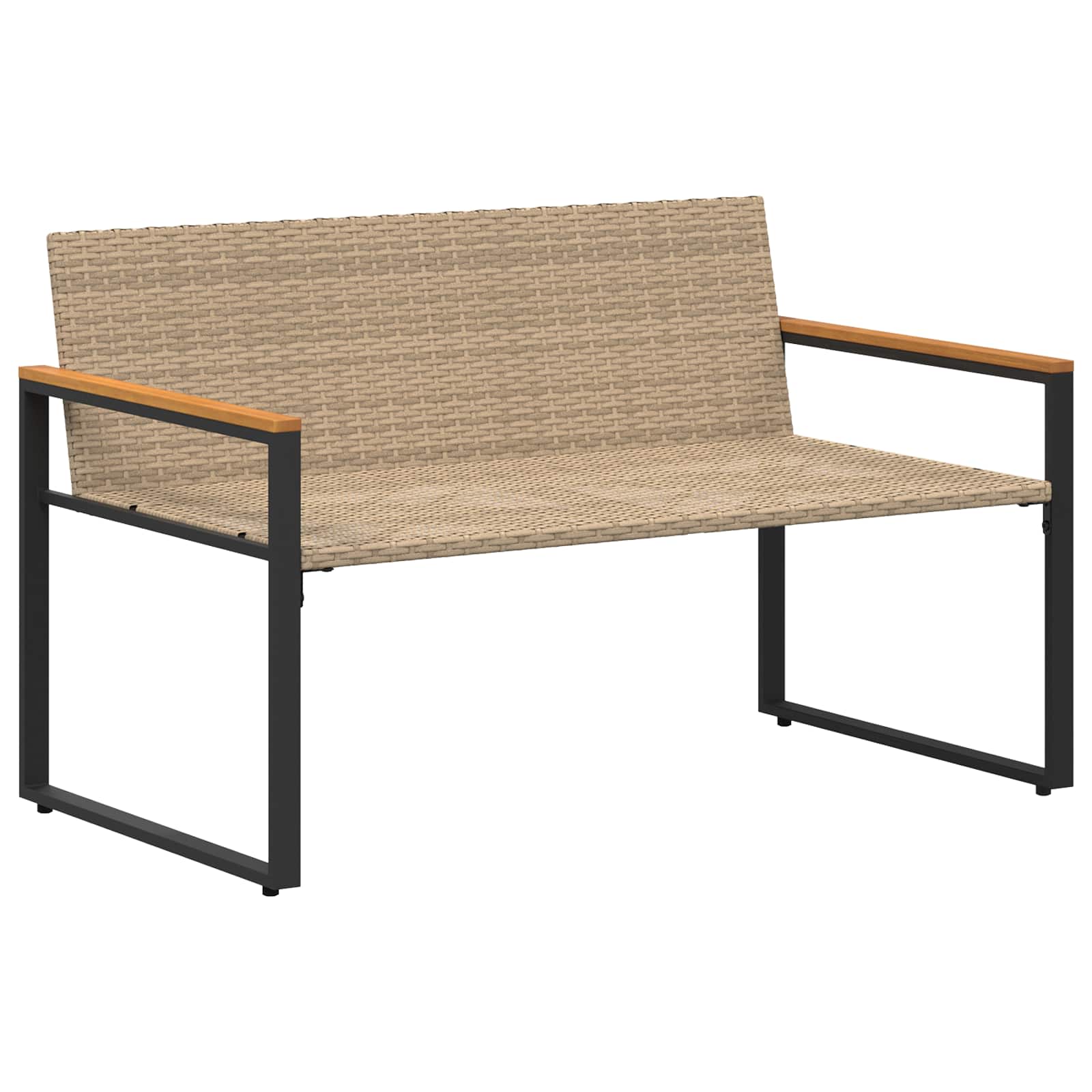Bank met kussen Beige en Crème Wit 115 x 65 x 72 cm Rattan is nu te koop bij PeponiXL, paradijselijk wonen!