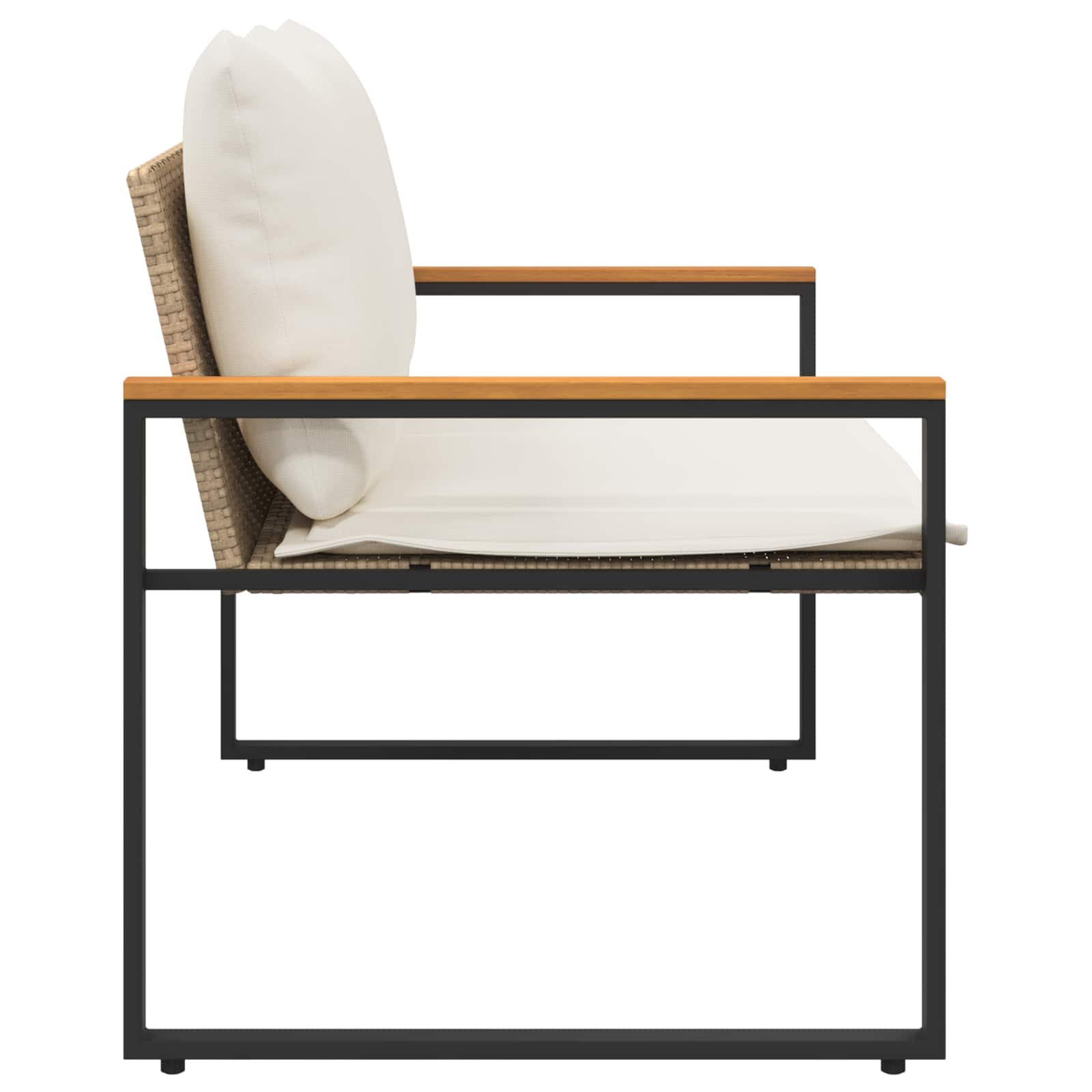 Bank met kussen Beige en Crème Wit 115 x 65 x 72 cm Rattan is nu te koop bij PeponiXL, paradijselijk wonen!