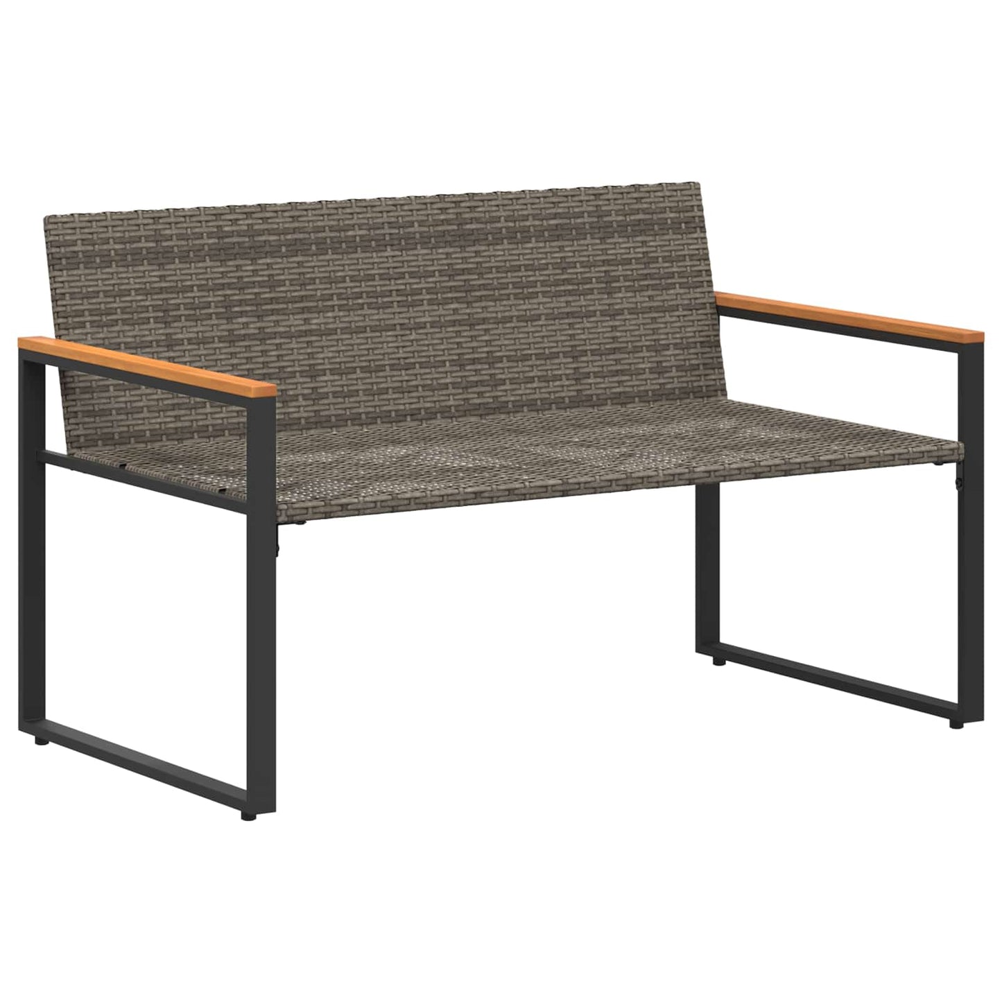 Bank met kussen Grijs en Marineblauw 115 x 65 x 72 cm Rattan is nu te koop bij PeponiXL, paradijselijk wonen!