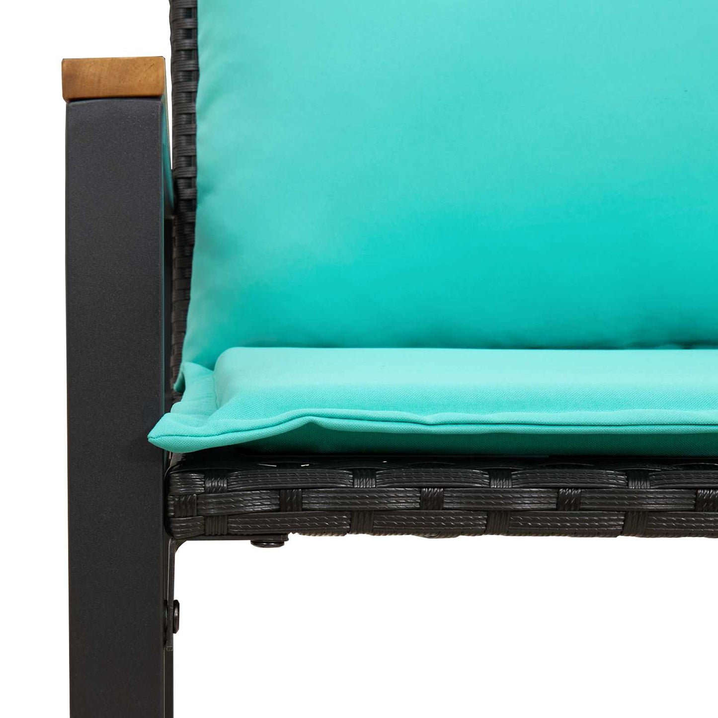 Bank met kussen Zwart en Turquoise 115 x 65 x 72 cm Rattan is nu te koop bij PeponiXL, paradijselijk wonen!