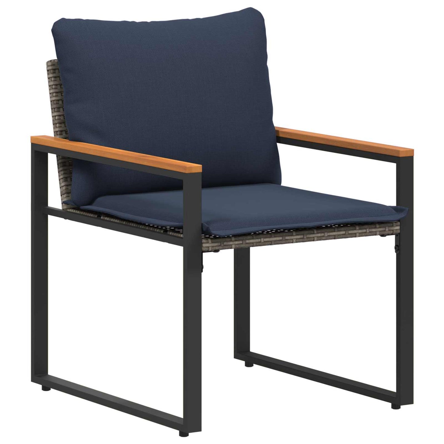 Meubelsets met kussen 3 pcs Grijs en Marineblauw Rattan is nu te koop bij PeponiXL, paradijselijk wonen!