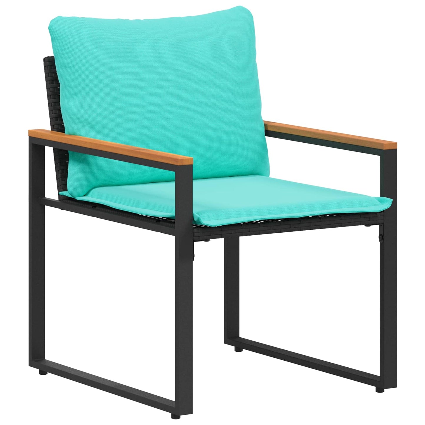 Meubelsets met kussen 3 pcs Zwart en Turquoise Rattan is nu te koop bij PeponiXL, paradijselijk wonen!