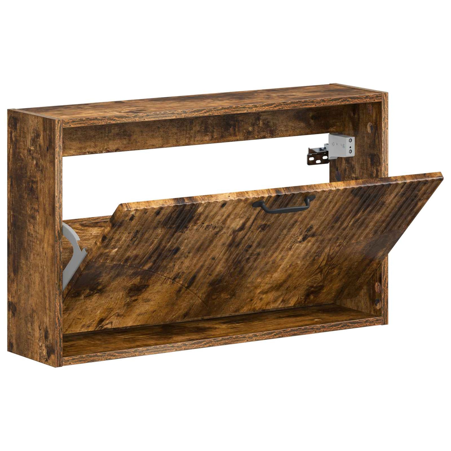 Wandgemonteerde Schoenkast HOORN 71 x 17 x 43 cm Bewerkt hout is nu te koop bij PeponiXL, paradijselijk wonen!