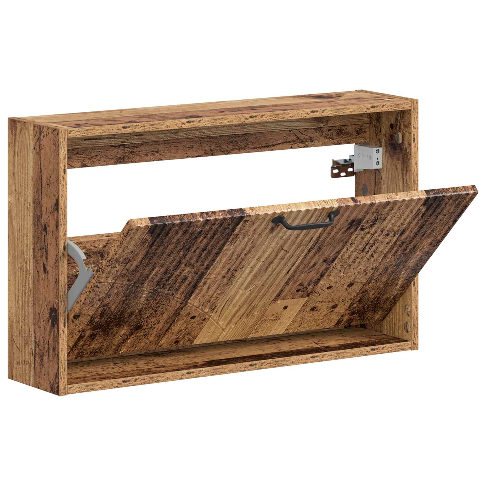 Wandgemonteerde Schoenkast HOORN 71 x 17 x 43 cm Bewerkt hout is nu te koop bij PeponiXL, paradijselijk wonen!