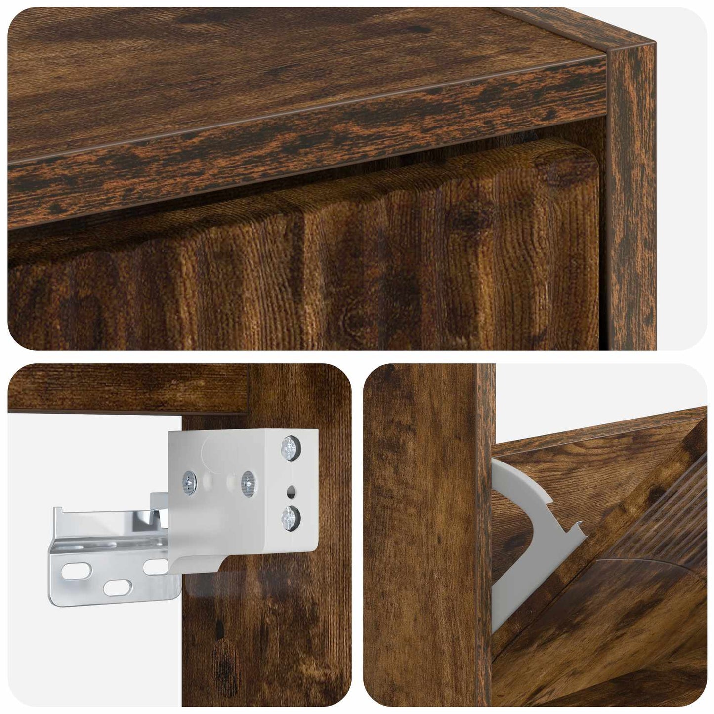 Wandgemonteerde Schoenkast HOORN 71 x 17 x 86 cm Bewerkt hout is nu te koop bij PeponiXL, paradijselijk wonen!