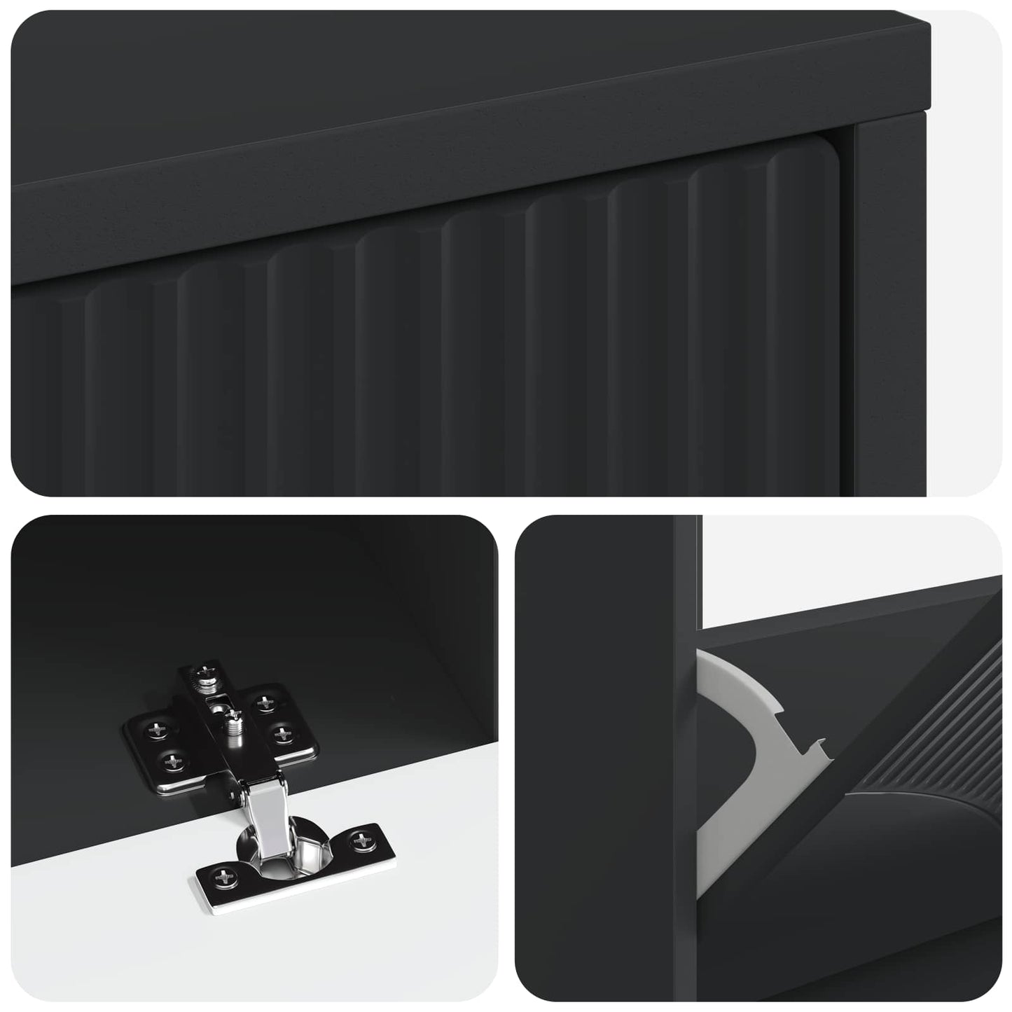 Schoenenkast HOORN 78 x 24 x 100 cm Bewerkt hout Zwart is nu te koop bij PeponiXL, paradijselijk wonen!