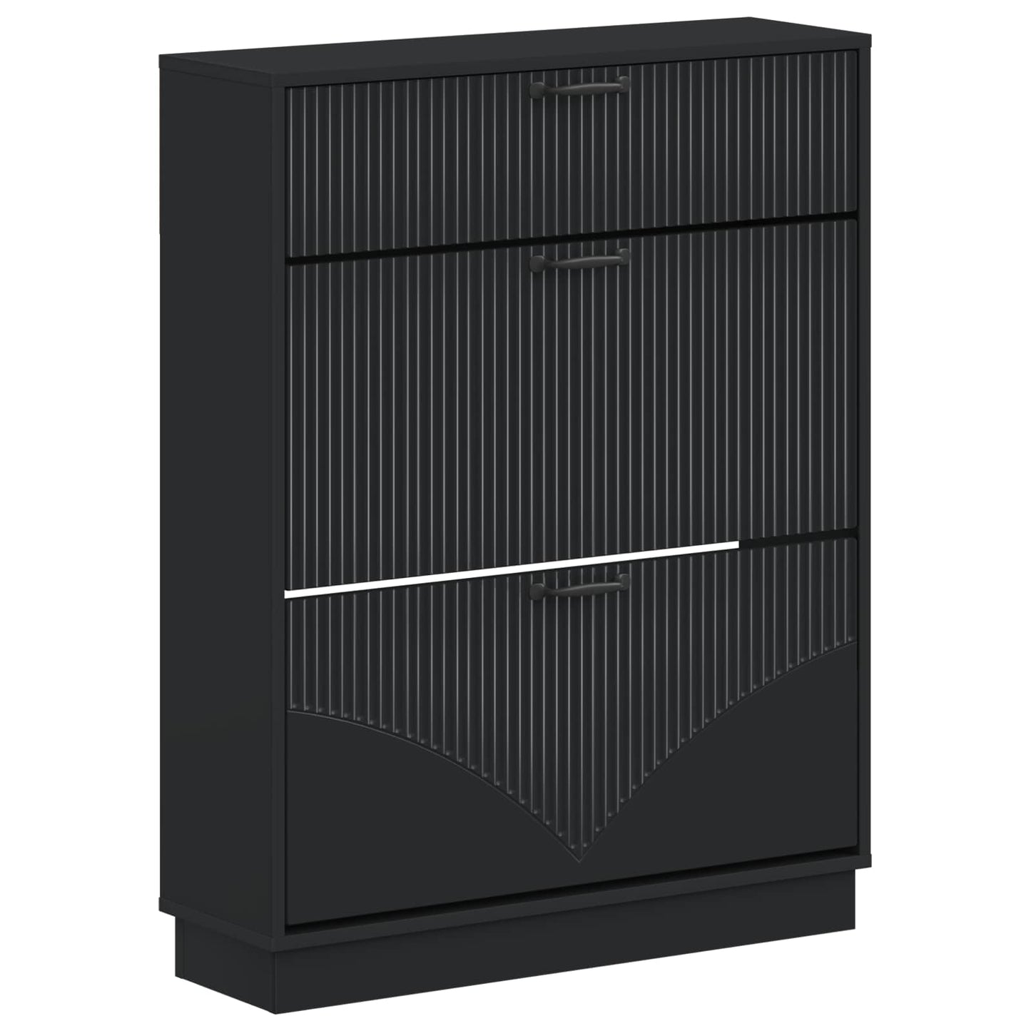 Schoenenkast HOORN 78 x 24 x 100 cm Bewerkt hout Zwart is nu te koop bij PeponiXL, paradijselijk wonen!