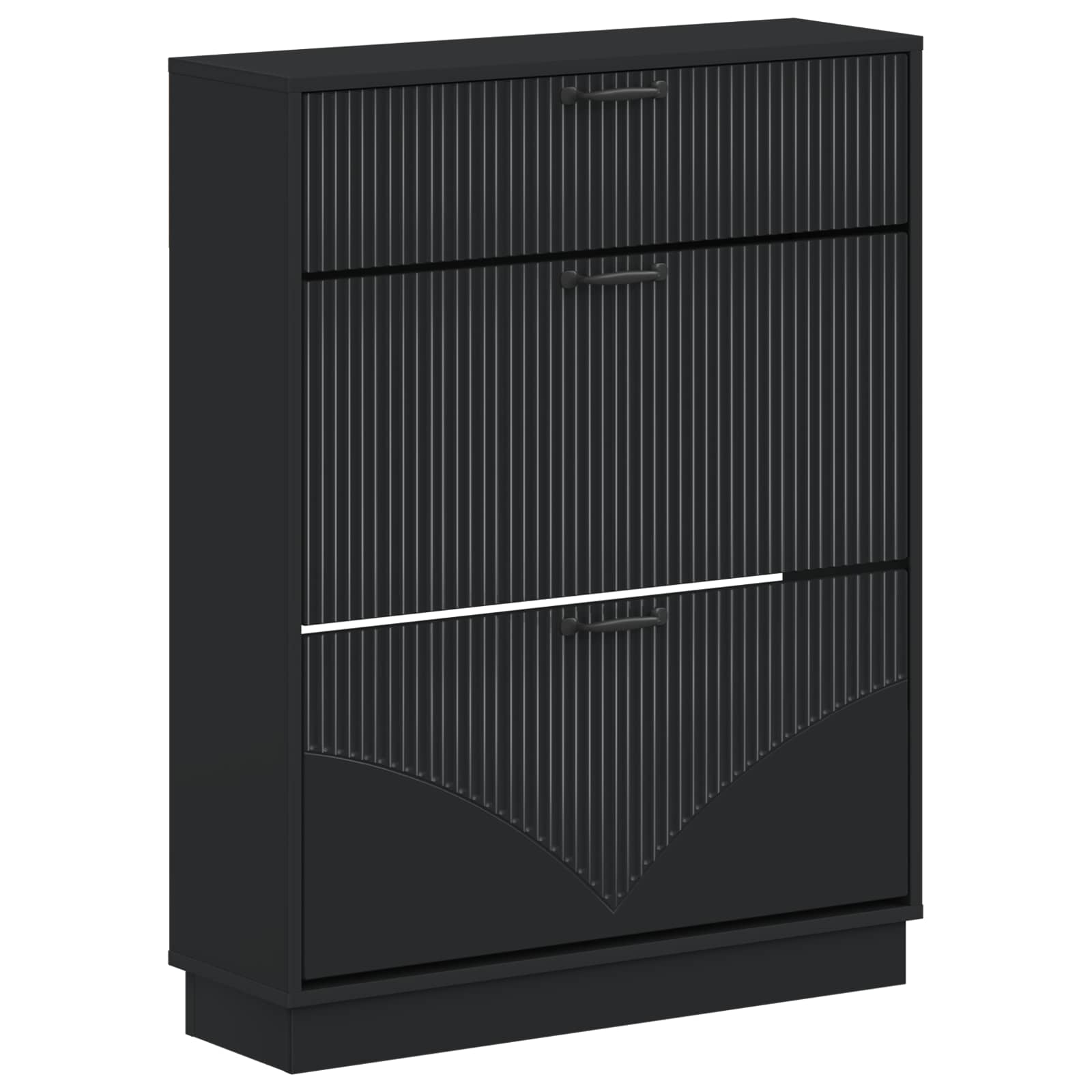 Schoenenkast HOORN 78 x 24 x 100 cm Bewerkt hout Zwart is nu te koop bij PeponiXL, paradijselijk wonen!