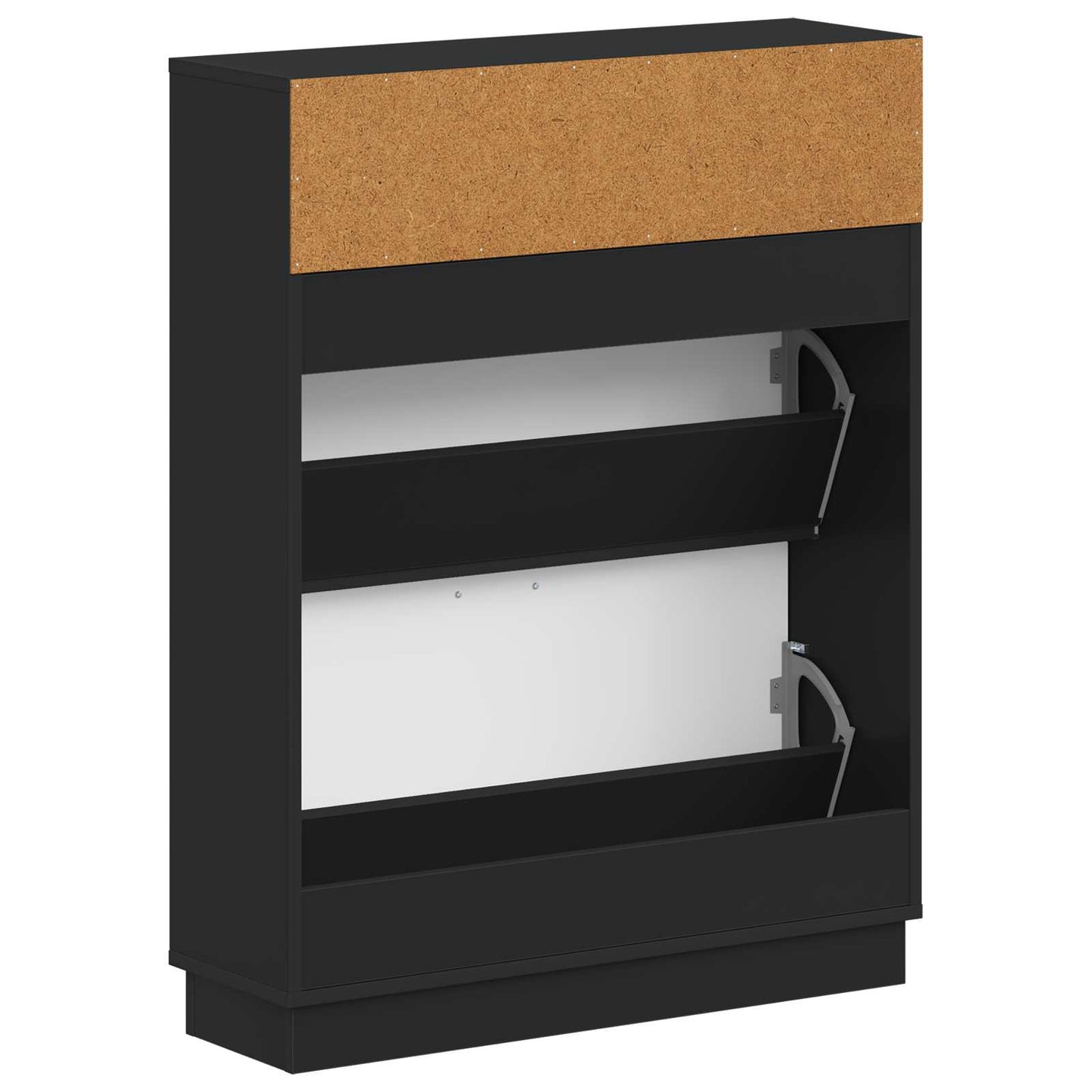 Schoenenkast HOORN 78 x 24 x 100 cm Bewerkt hout Zwart is nu te koop bij PeponiXL, paradijselijk wonen!