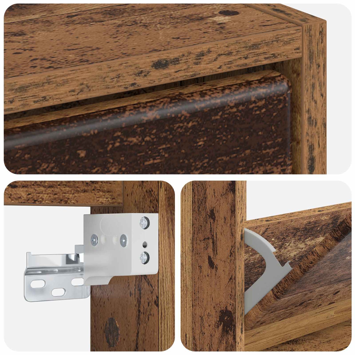Wandgemonteerde Schoenkast BREDA 71 x 17 x 86 cm Bewerkt hout is nu te koop bij PeponiXL, paradijselijk wonen!