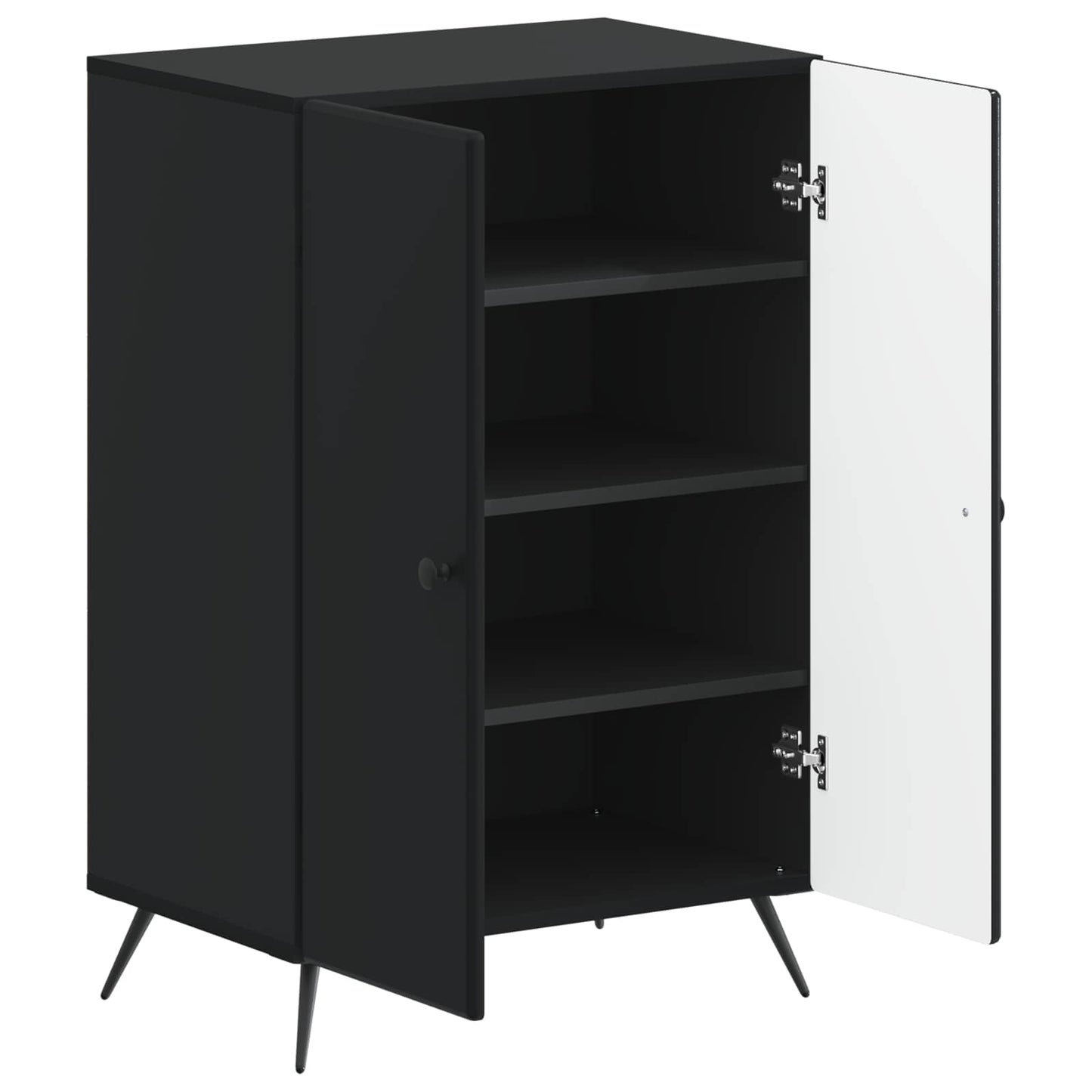 Schoenenkast BREDA 59,5 x 39,5 x 90 cm Bewerkt hout Zwart is nu te koop bij PeponiXL, paradijselijk wonen!