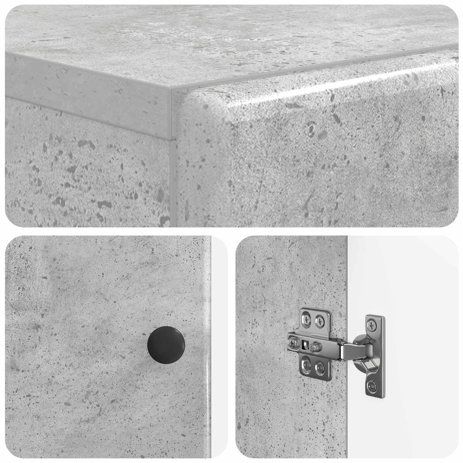 Schoenenkast BREDA 59,5 x 39,5 x 90 cm Bewerkt hout Betongrijs is nu te koop bij PeponiXL, paradijselijk wonen!