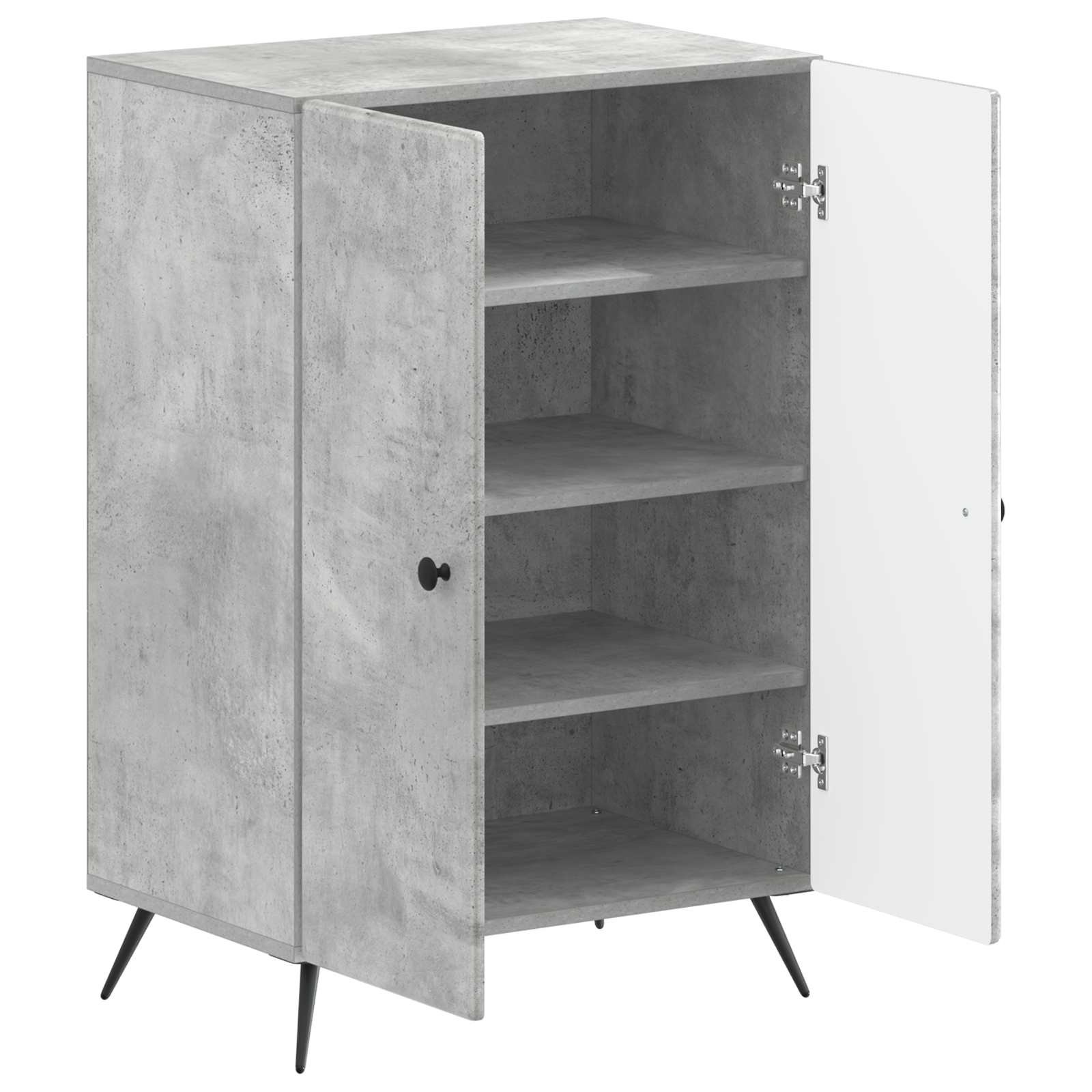 Schoenenkast BREDA 59,5 x 39,5 x 90 cm Bewerkt hout Betongrijs is nu te koop bij PeponiXL, paradijselijk wonen!
