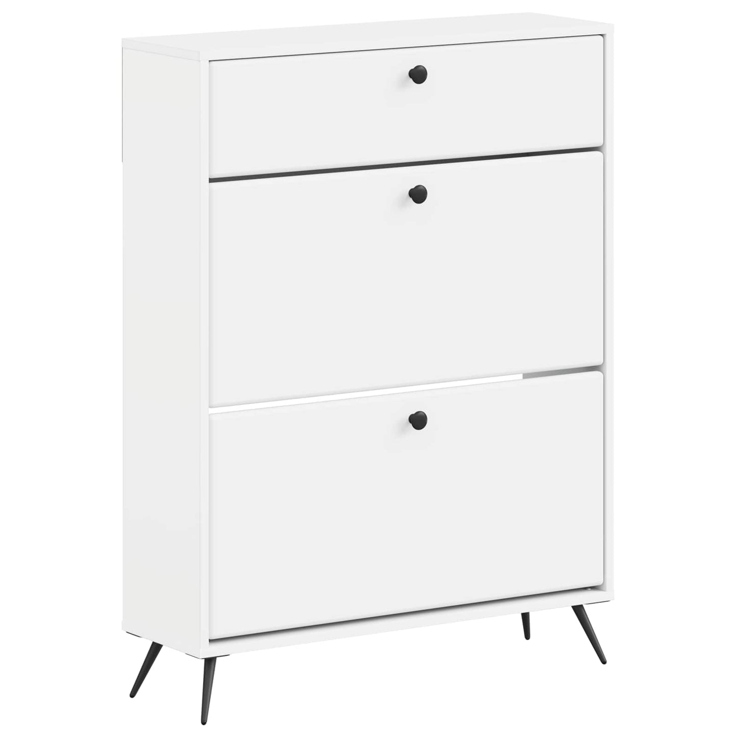 Schoenenkast BREDA 78 x 24 x 103 cm Bewerkt hout Wit is nu te koop bij PeponiXL, paradijselijk wonen!